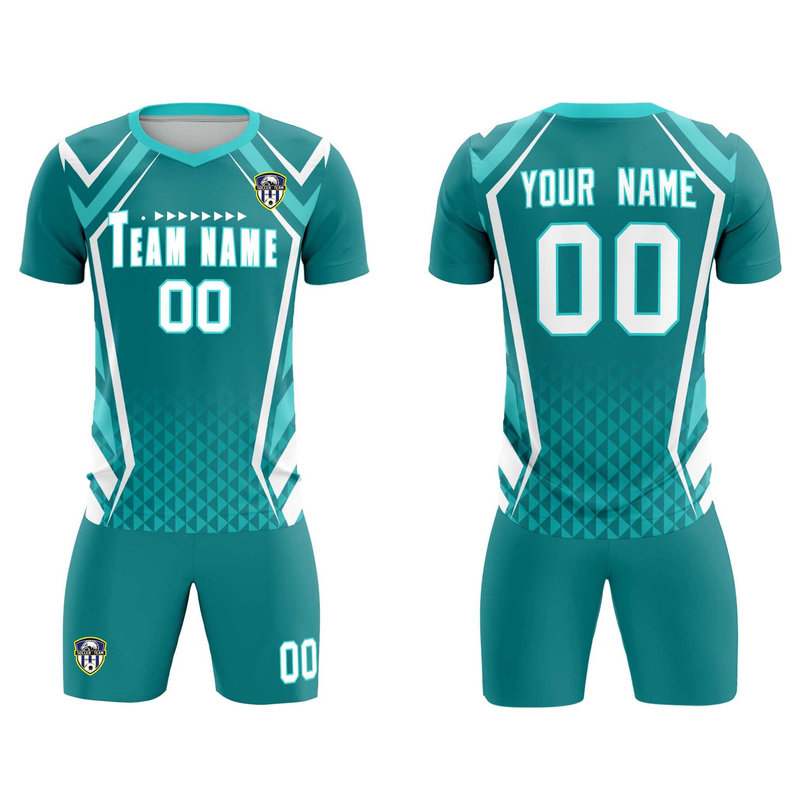 Custom Sky Blue Abstract Breathable Soccer Tops/Sets Jersey