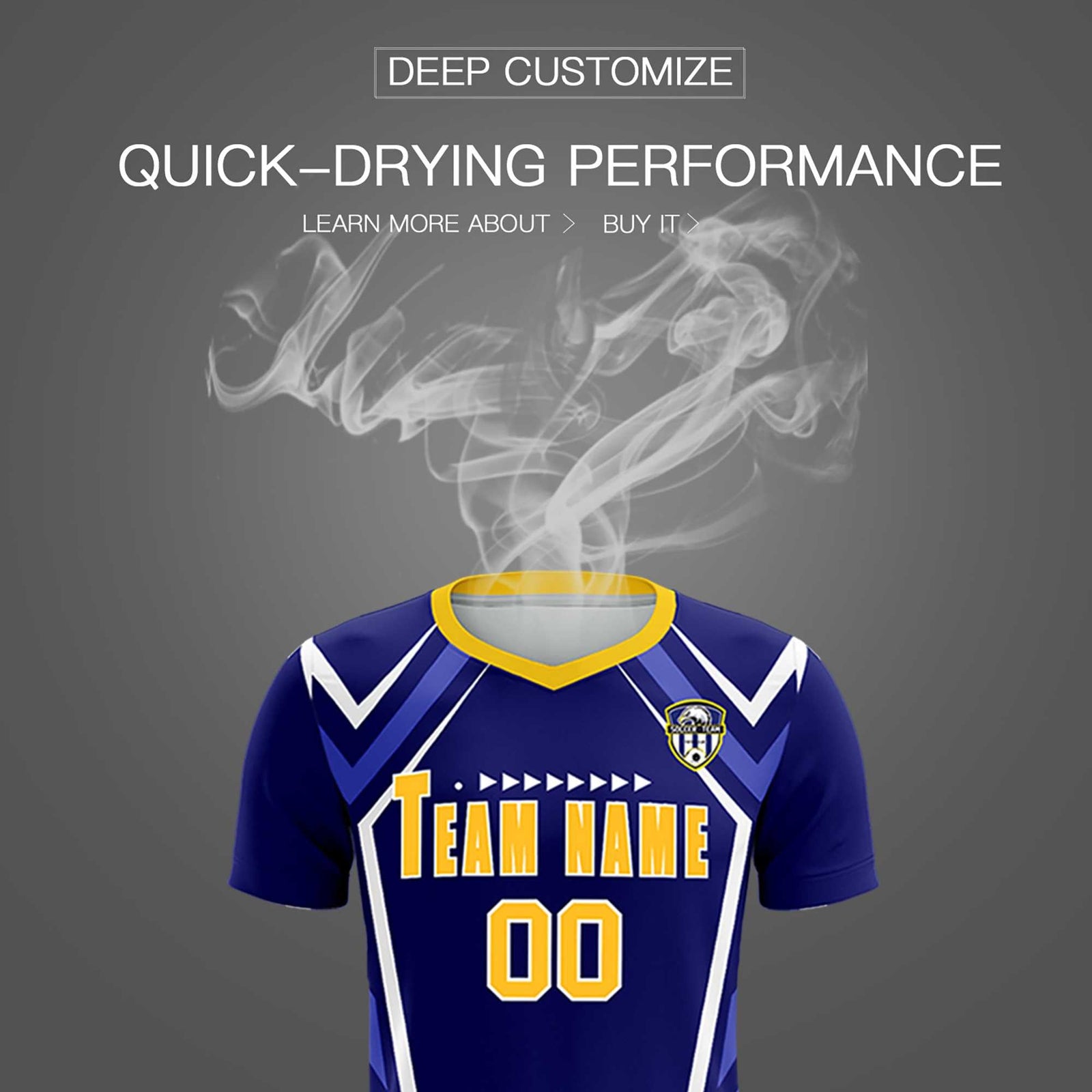 Custom Royal Abstract Breathable Soccer Tops/Sets Jersey