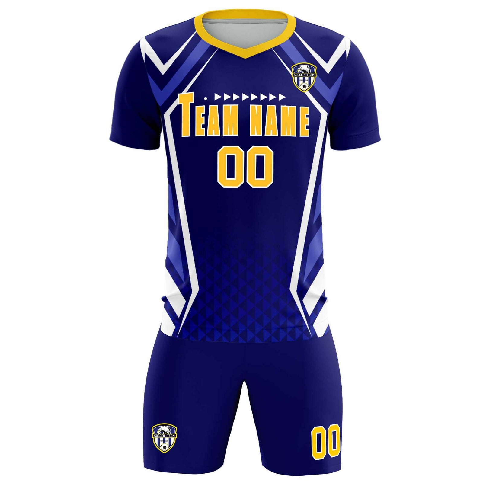 Custom Royal Abstract Breathable Soccer Tops/Sets Jersey