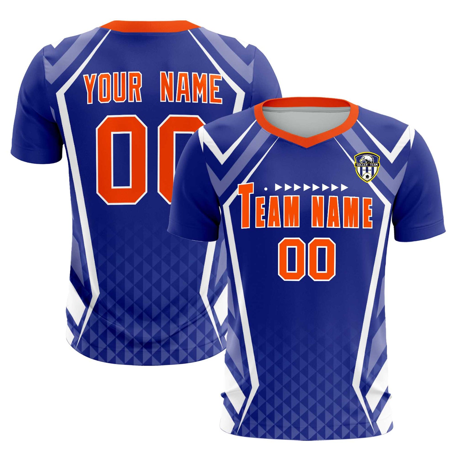Custom Royal Abstract Breathable Soccer Tops/Sets Jersey