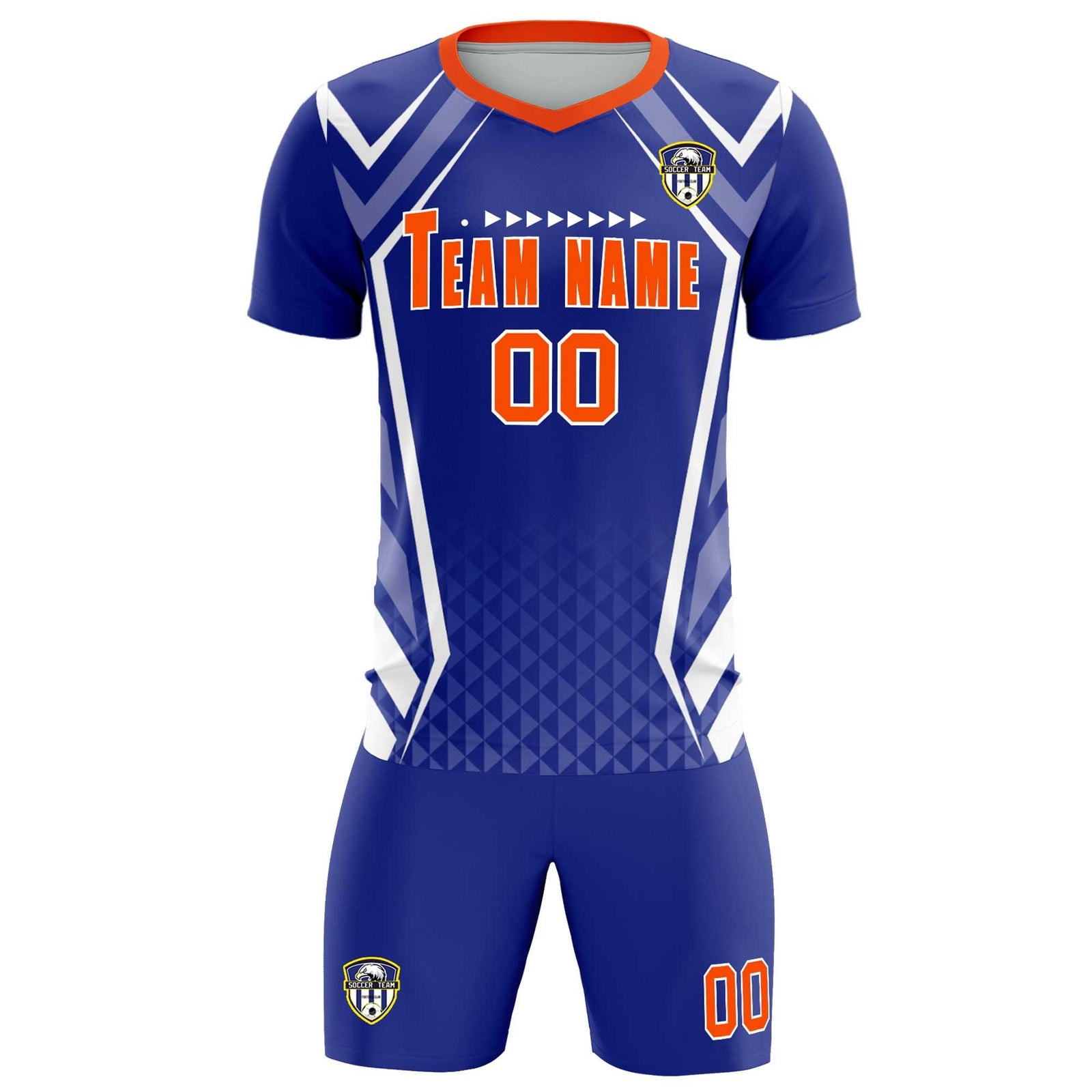 Custom Royal Abstract Breathable Soccer Tops/Sets Jersey