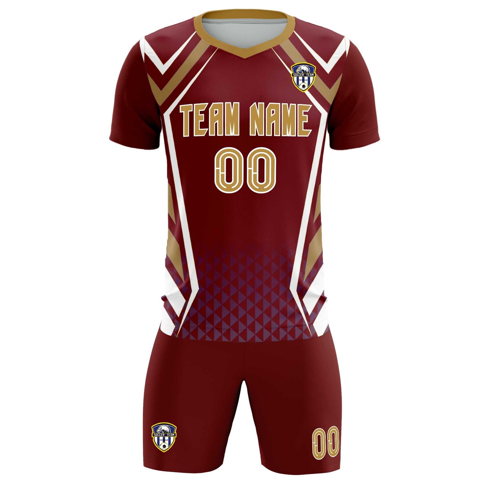 Custom Crimson Abstract Breathable Soccer Tops/Sets Jersey