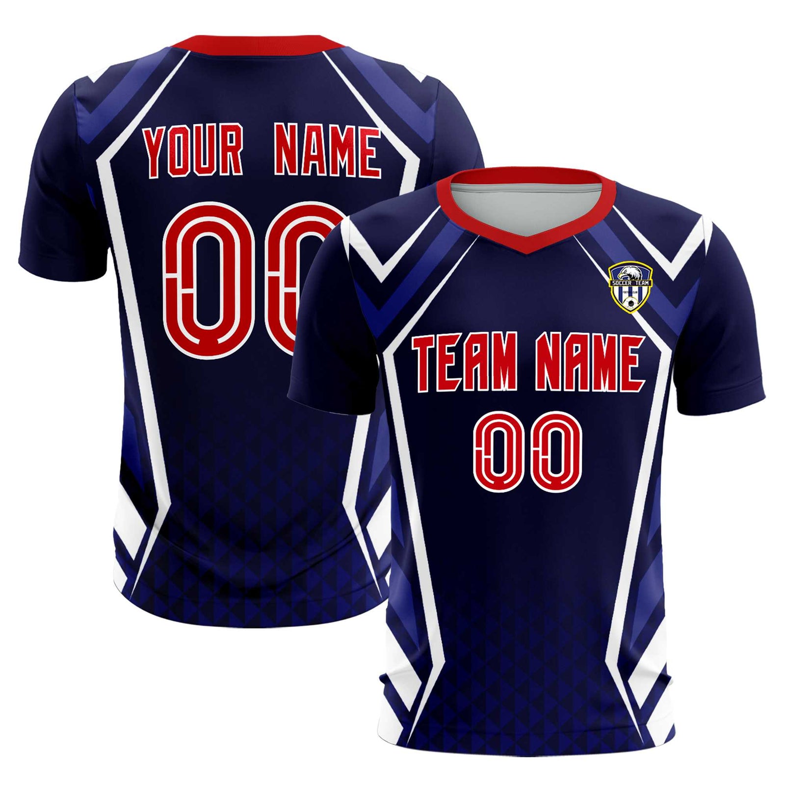 Custom Navy Abstract Breathable Soccer Tops/Sets Jersey
