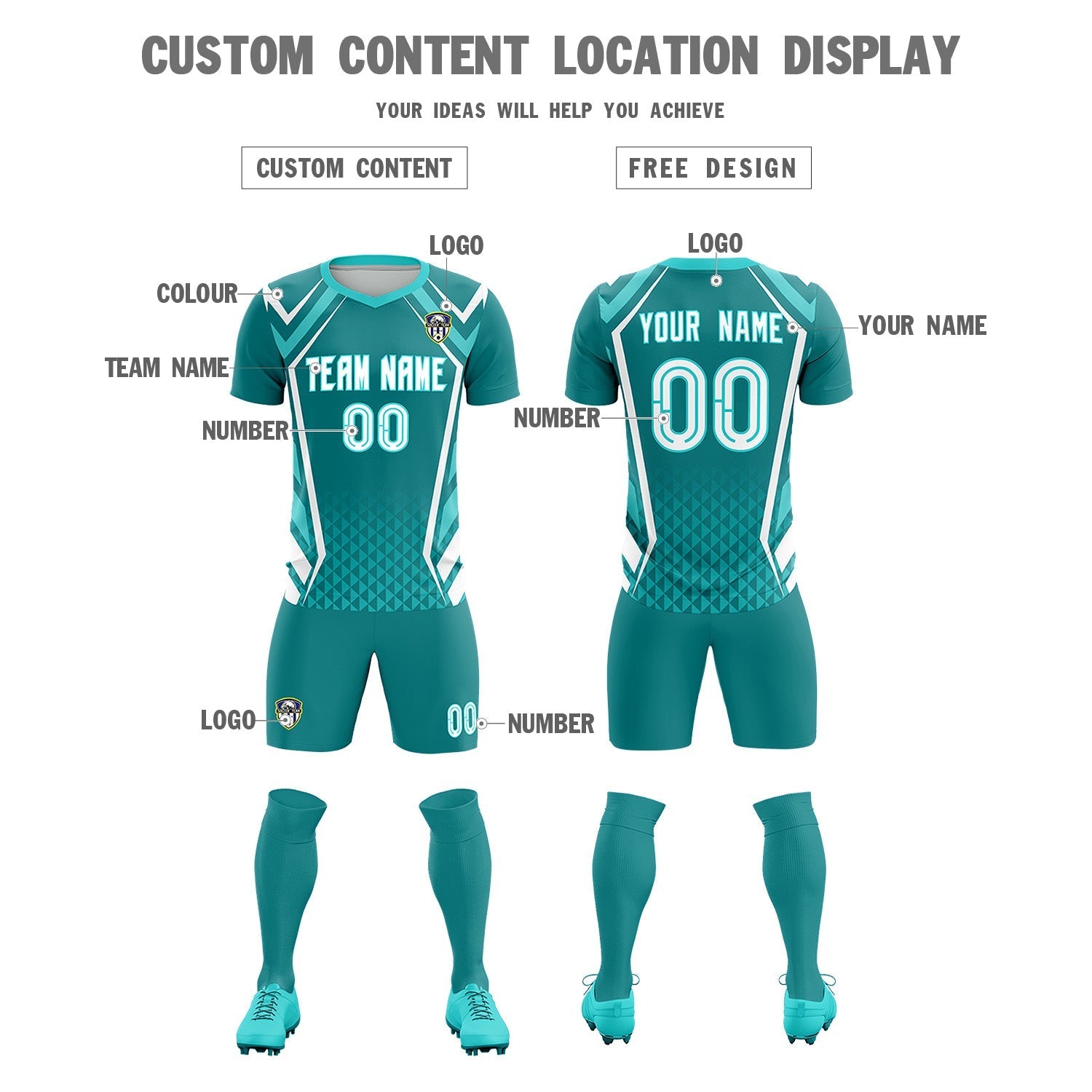 Custom Sky Blue Abstract Breathable Soccer Tops/Sets Jersey