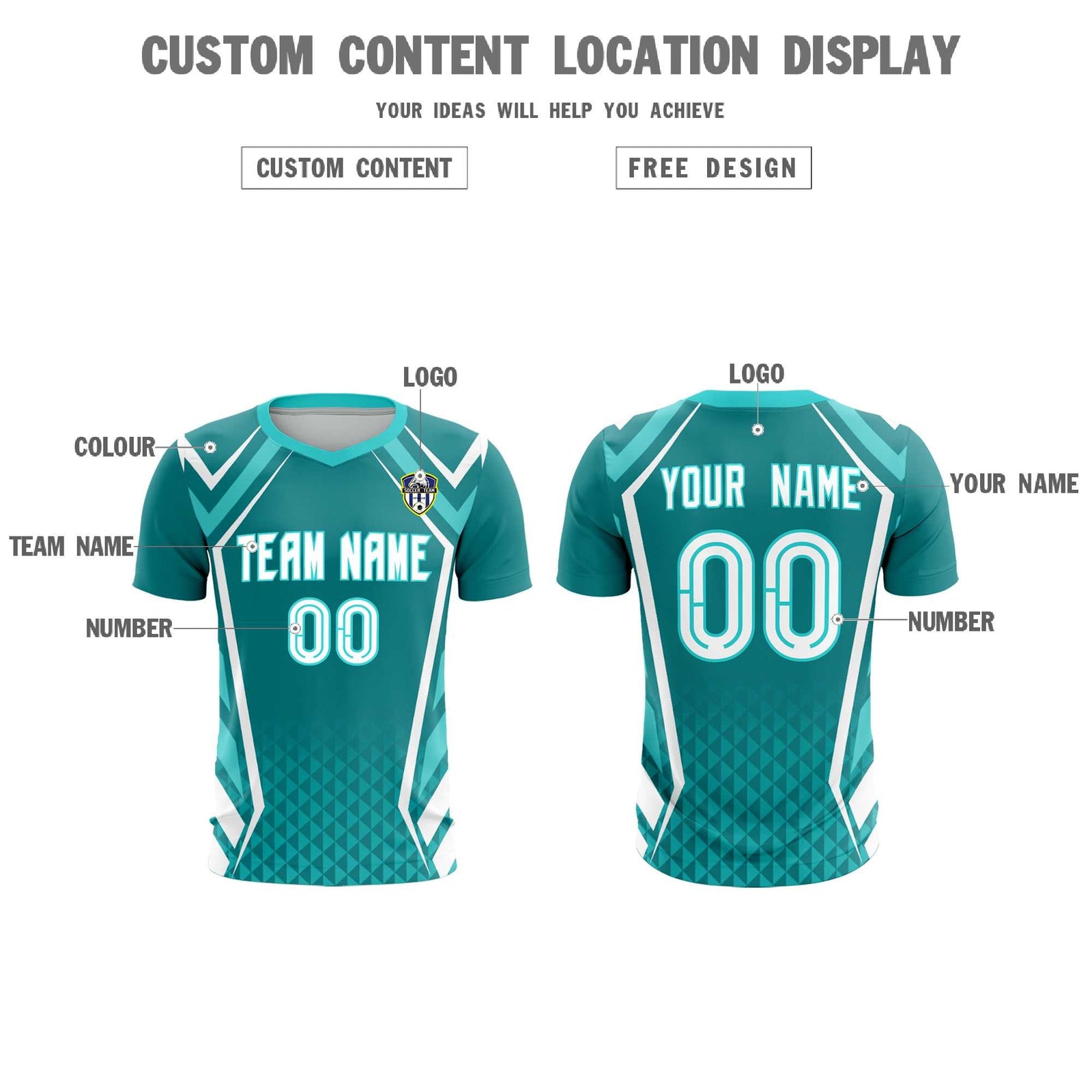 Custom Sky Blue Abstract Breathable Soccer Tops/Sets Jersey