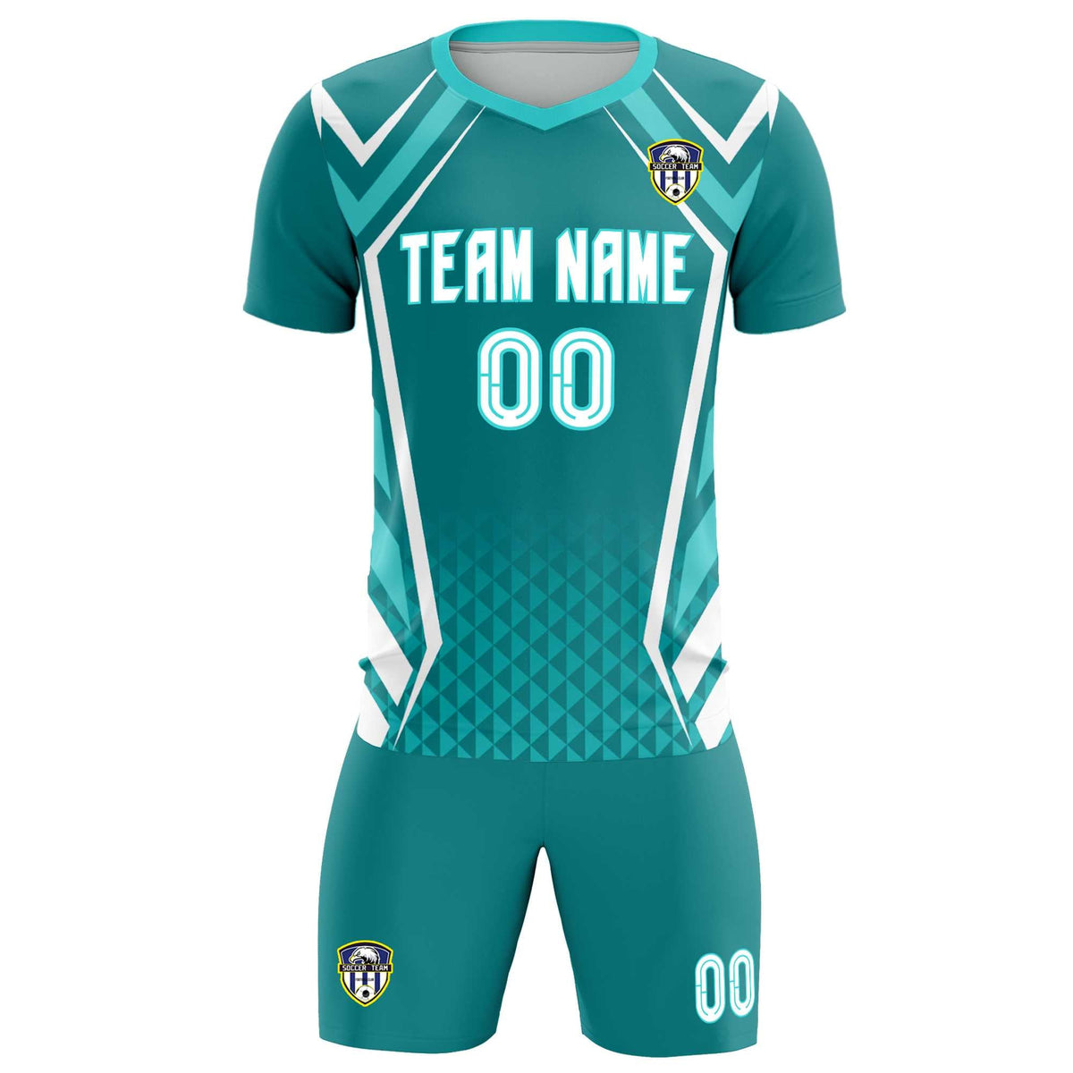 Custom Sky Blue Abstract Breathable Soccer Tops/Sets Jersey
