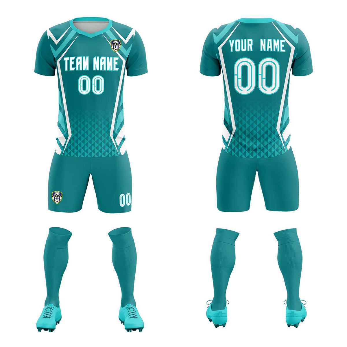 Custom Sky Blue Abstract Breathable Soccer Tops/Sets Jersey