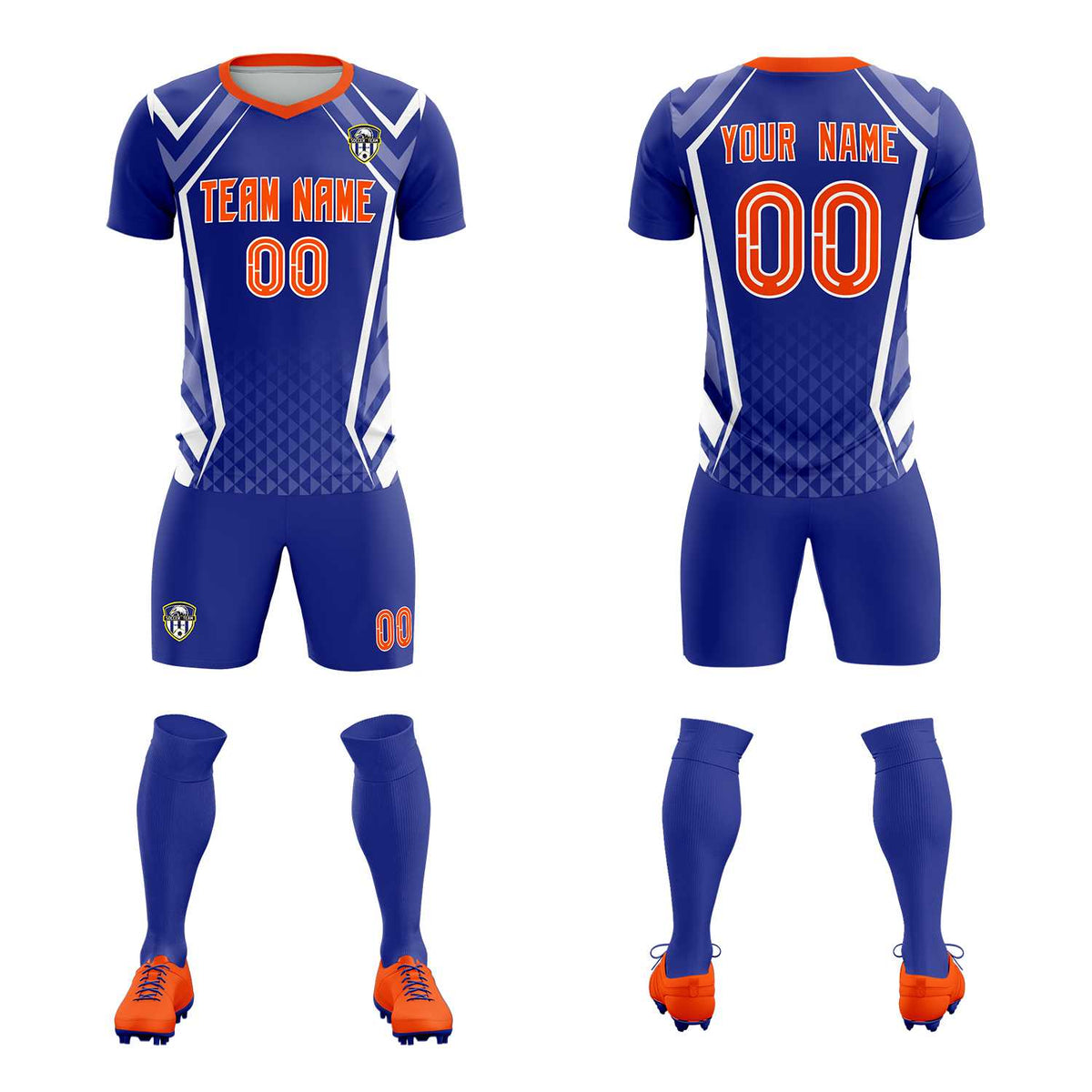 Custom Royal Abstract Breathable Soccer Tops/Sets Jersey