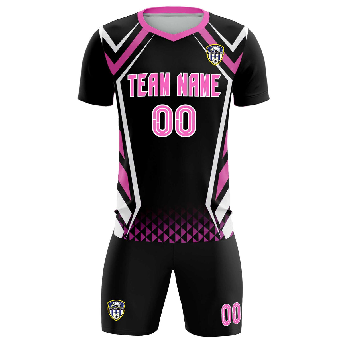 Custom Black Abstract Breathable Soccer Tops/Sets Jersey