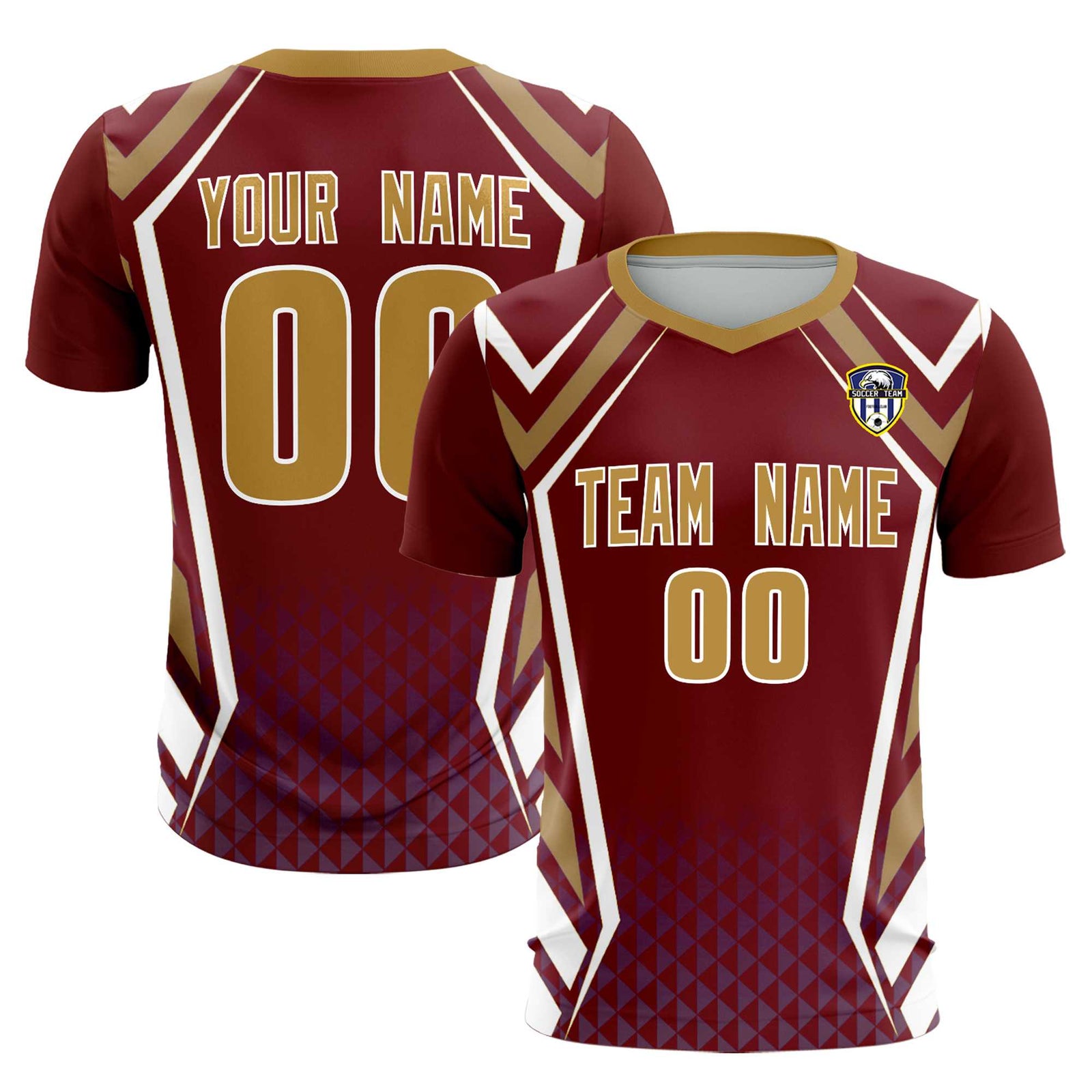 Custom Crimson Abstract Breathable Soccer Tops/Sets Jersey