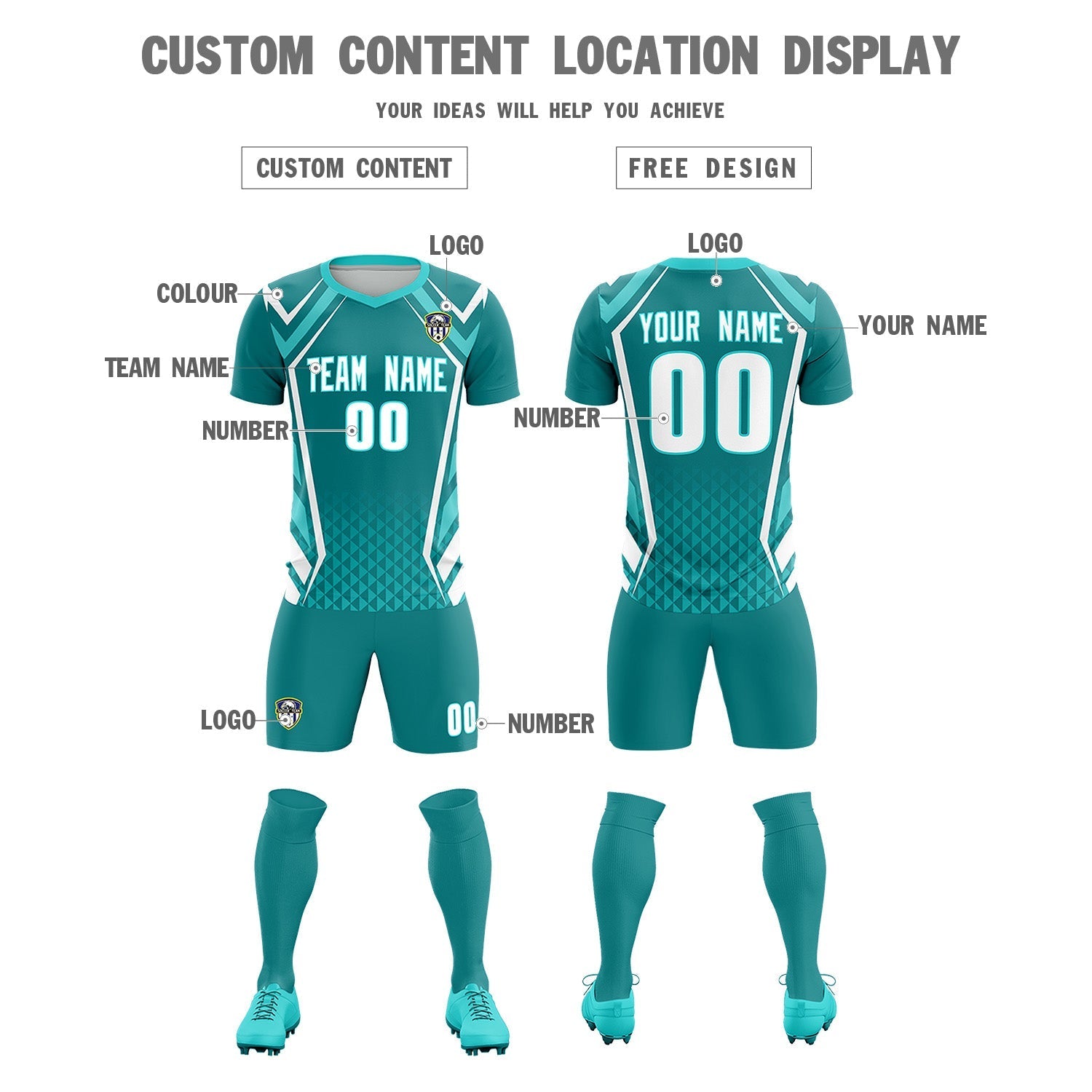 Custom Sky Blue Abstract Breathable Soccer Tops/Sets Jersey