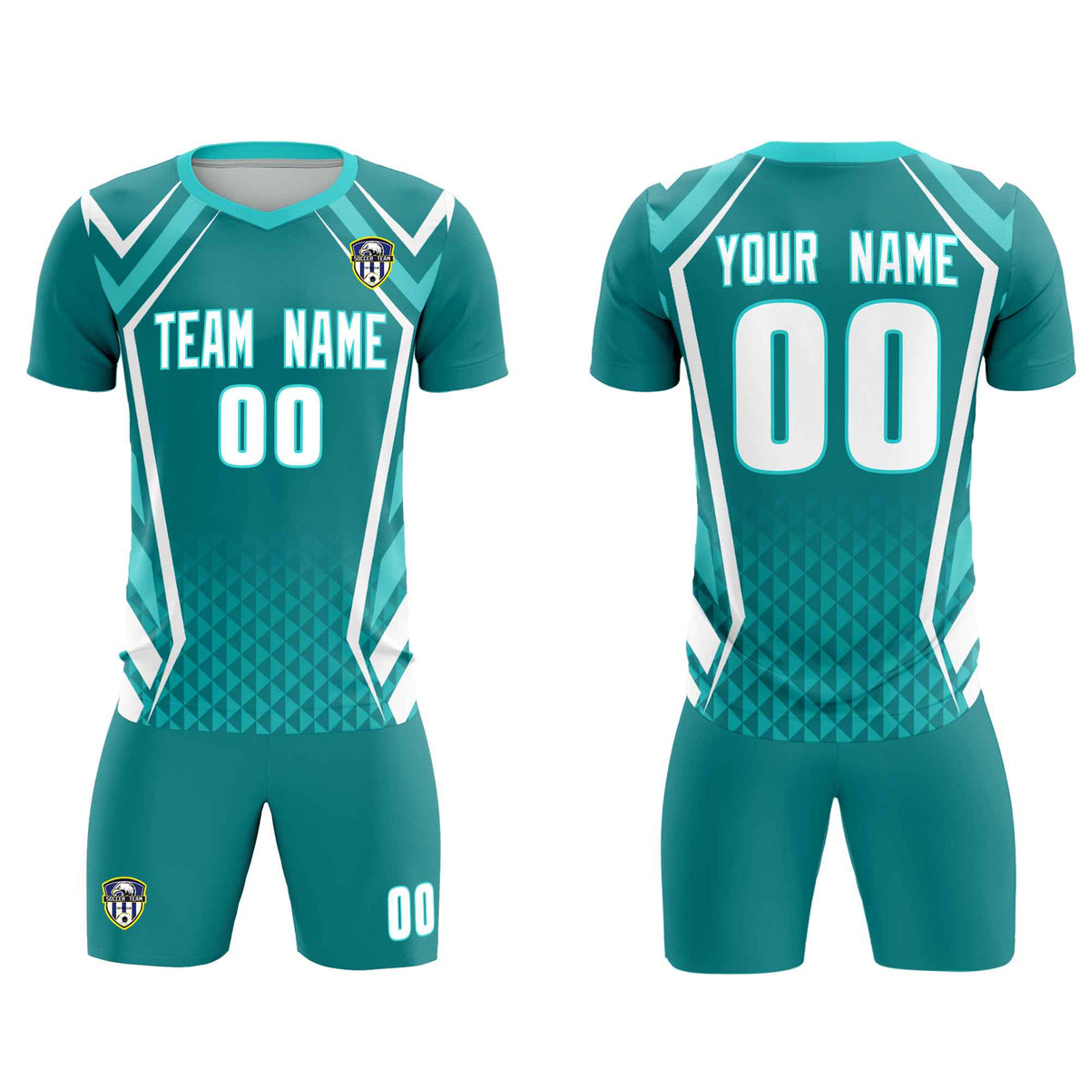 Custom Sky Blue Abstract Breathable Soccer Tops/Sets Jersey