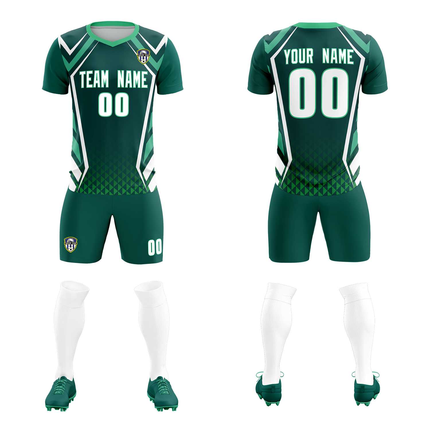 Custom Aqua Abstract Breathable Soccer Tops/Sets Jersey