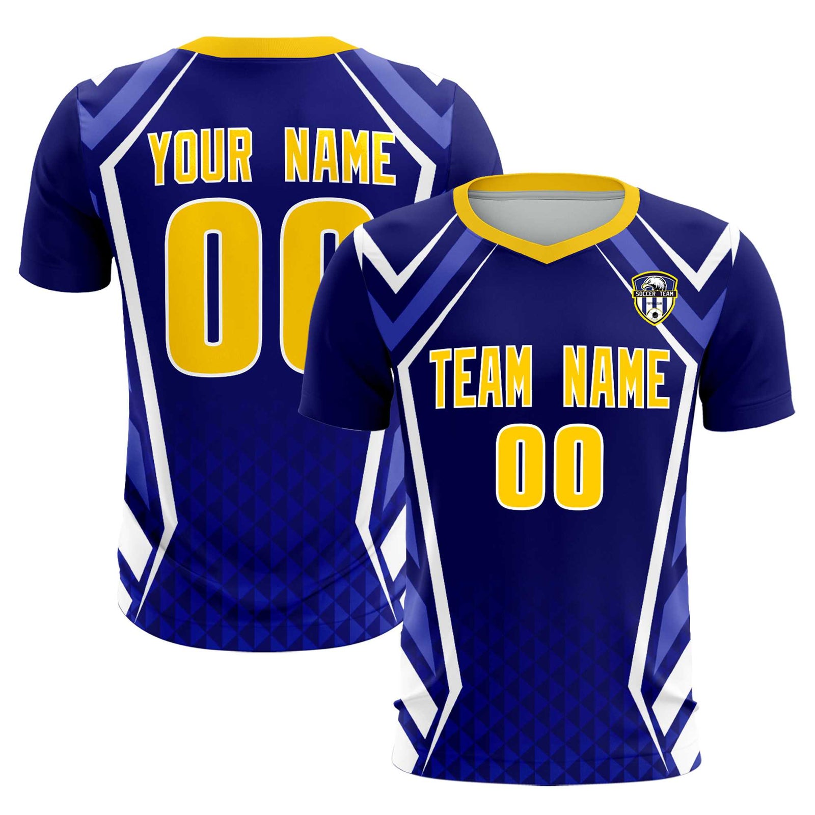 Custom Royal Abstract Breathable Soccer Tops/Sets Jersey
