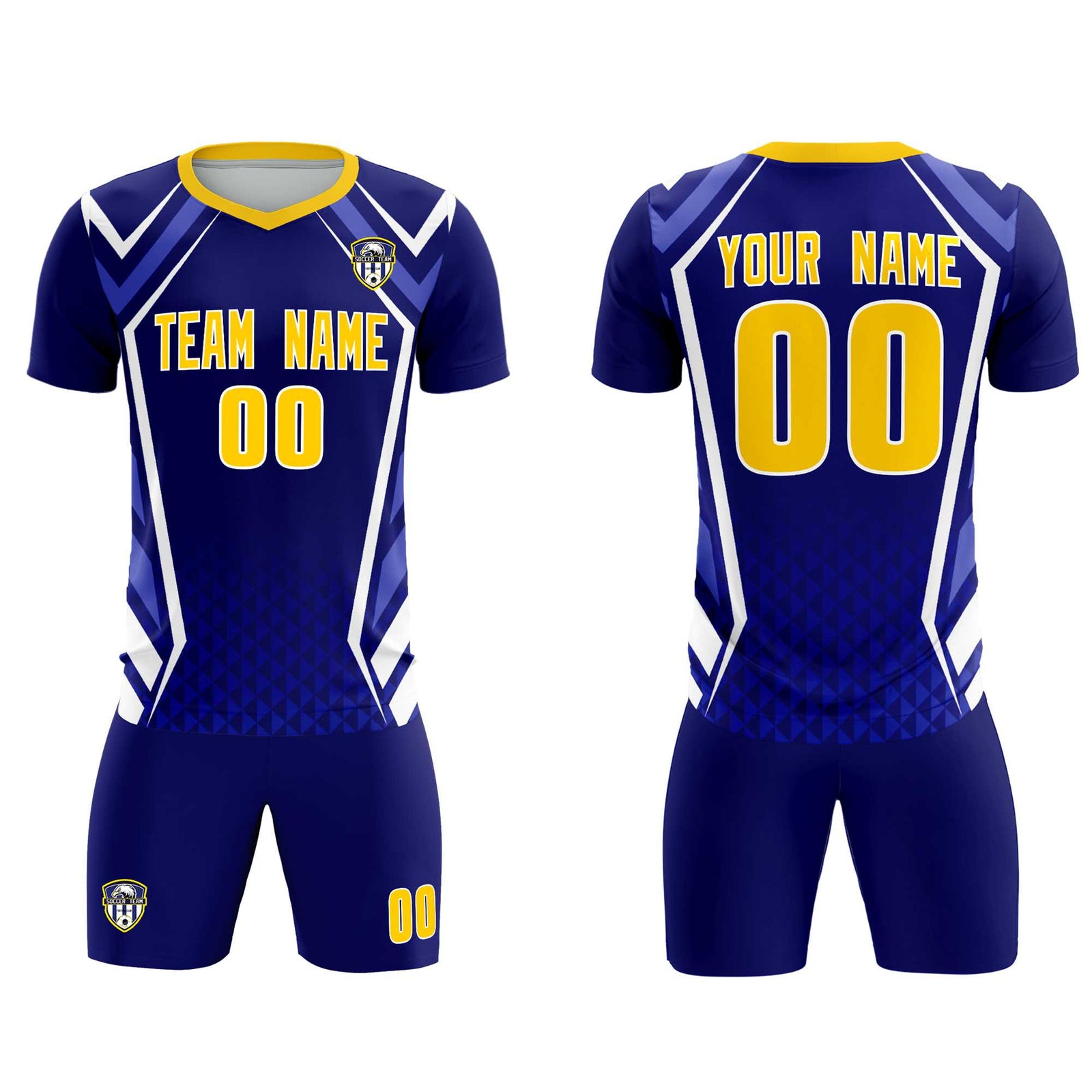 Custom Royal Abstract Breathable Soccer Tops/Sets Jersey