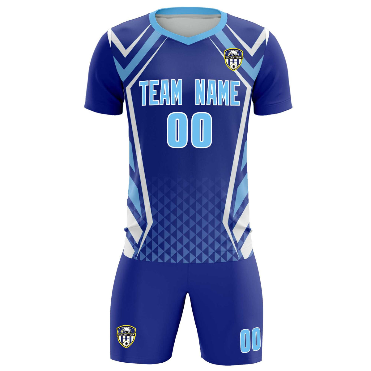 Custom Royal Abstract Breathable Soccer Tops/Sets Jersey