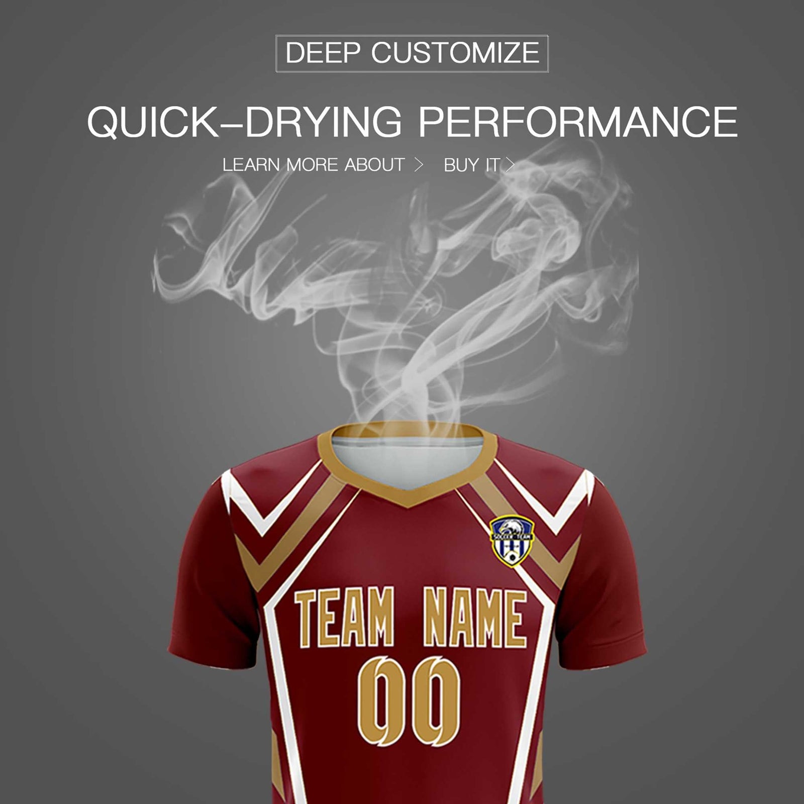 Custom Crimson Abstract Breathable Soccer Tops/Sets Jersey