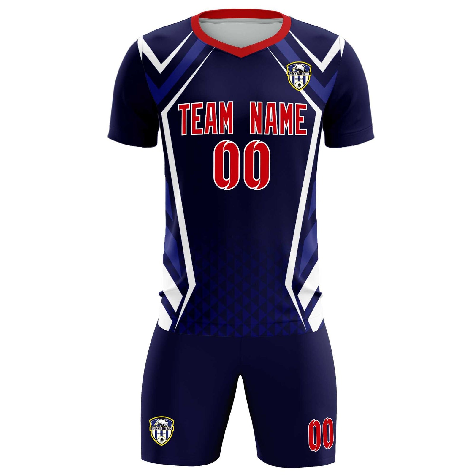 Custom Navy Abstract Breathable Soccer Tops/Sets Jersey