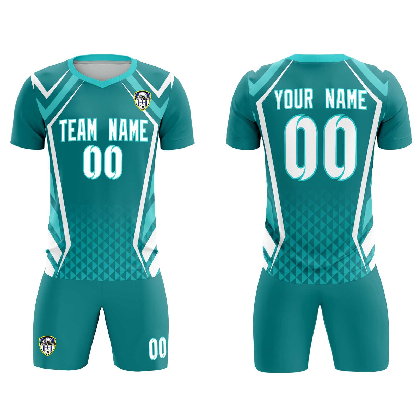 Custom Sky Blue Abstract Breathable Soccer Tops/Sets Jersey