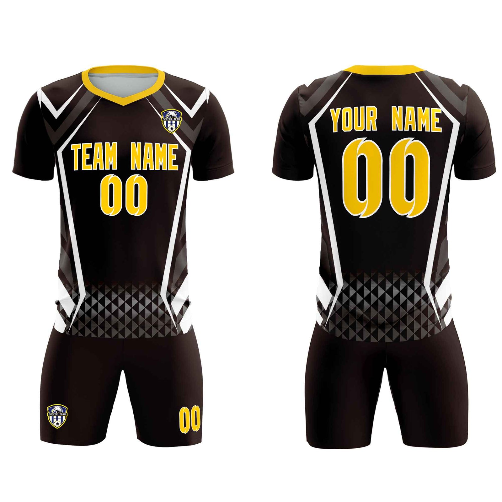 Custom Brown Abstract Breathable Soccer Tops/Sets Jersey