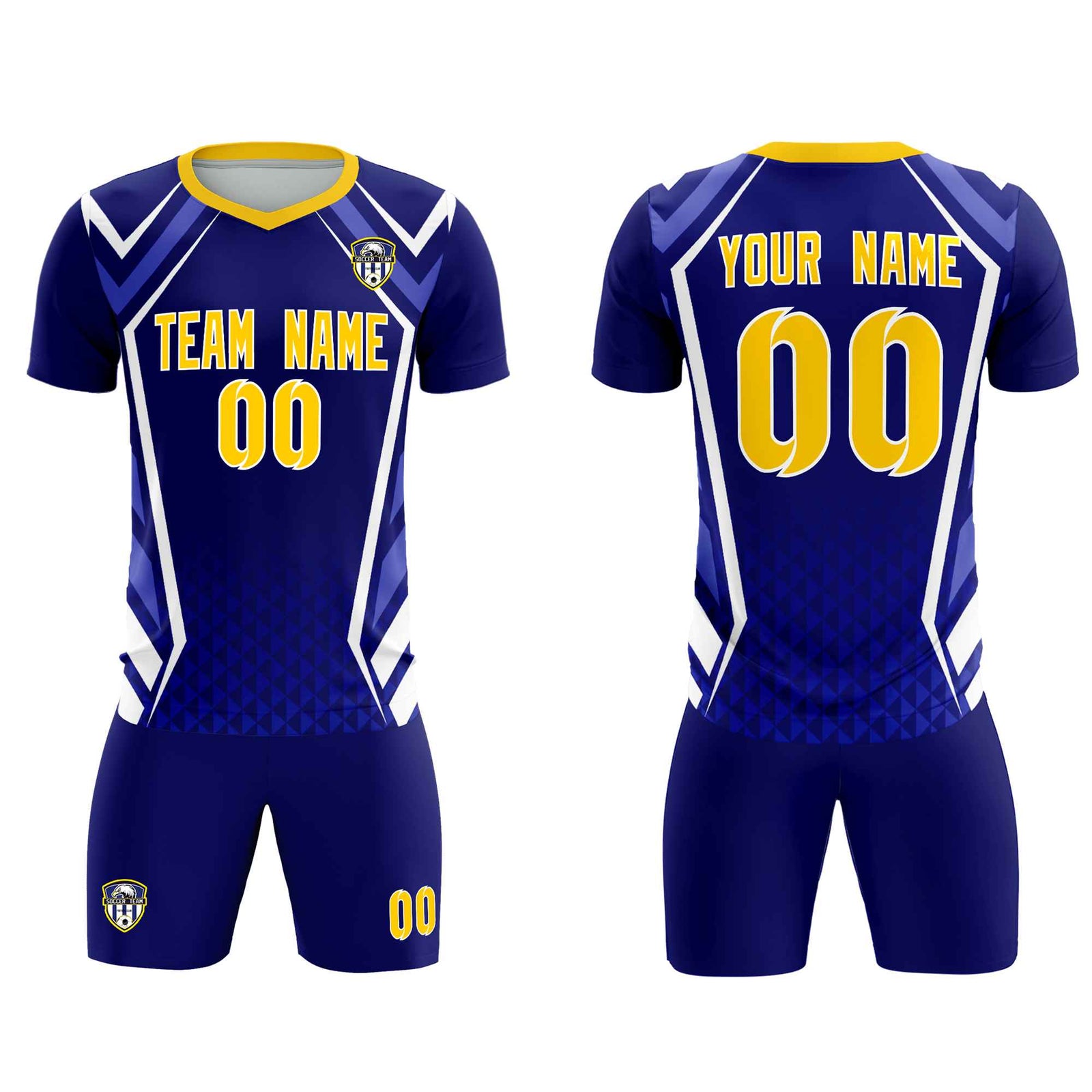 Custom Royal Abstract Breathable Soccer Tops/Sets Jersey