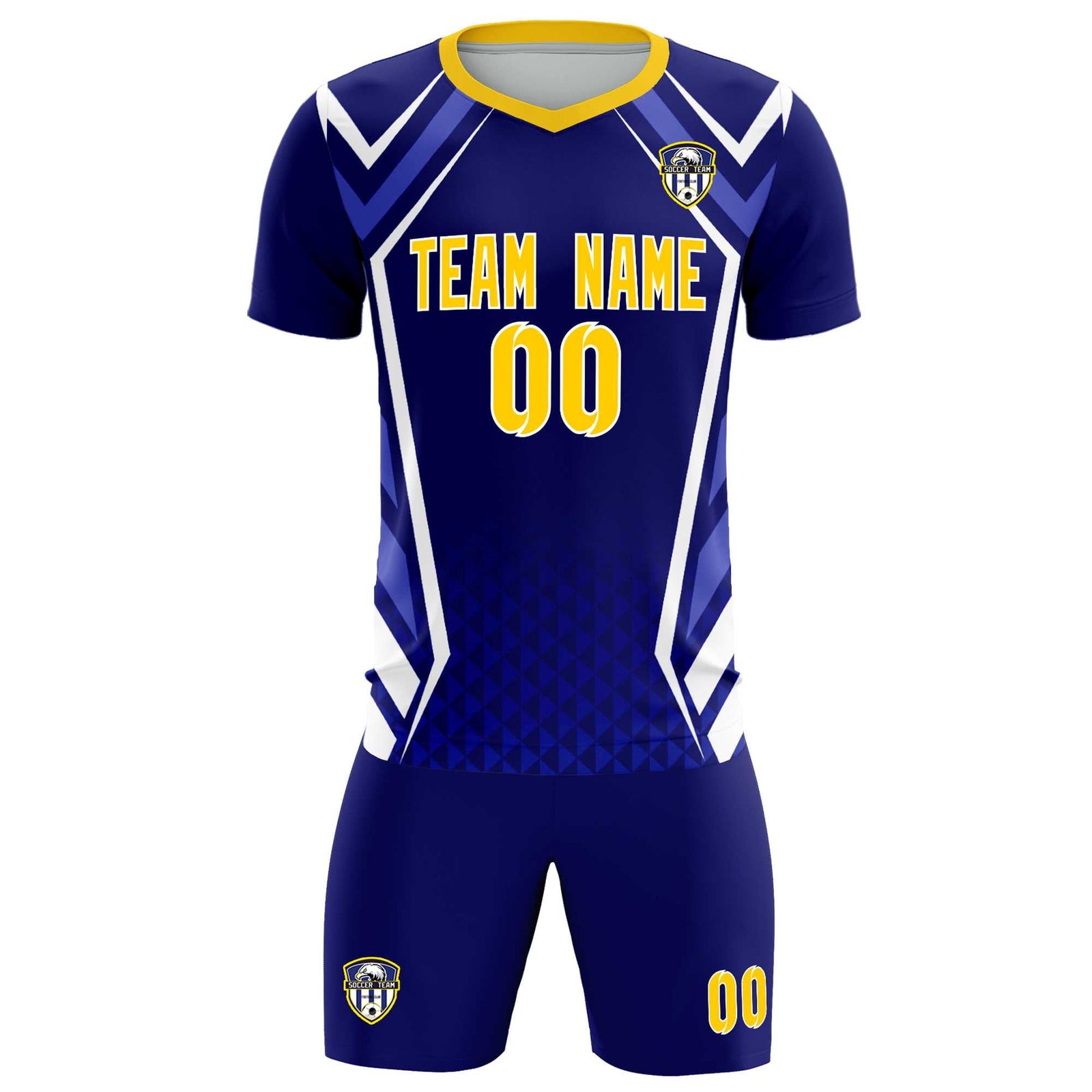 Custom Royal Abstract Breathable Soccer Tops/Sets Jersey