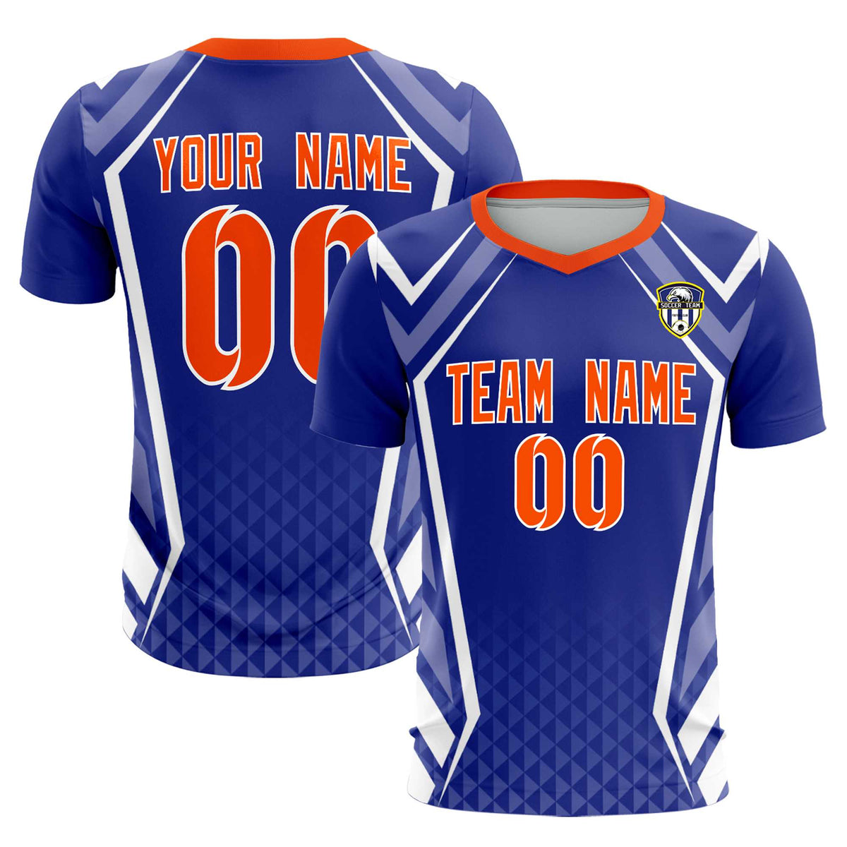 Custom Royal Abstract Breathable Soccer Tops/Sets Jersey