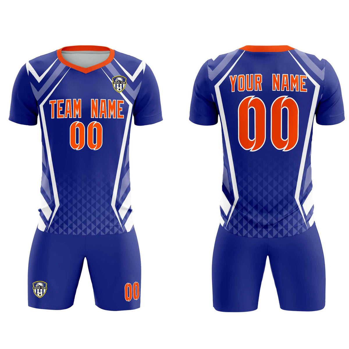Custom Royal Abstract Breathable Soccer Tops/Sets Jersey