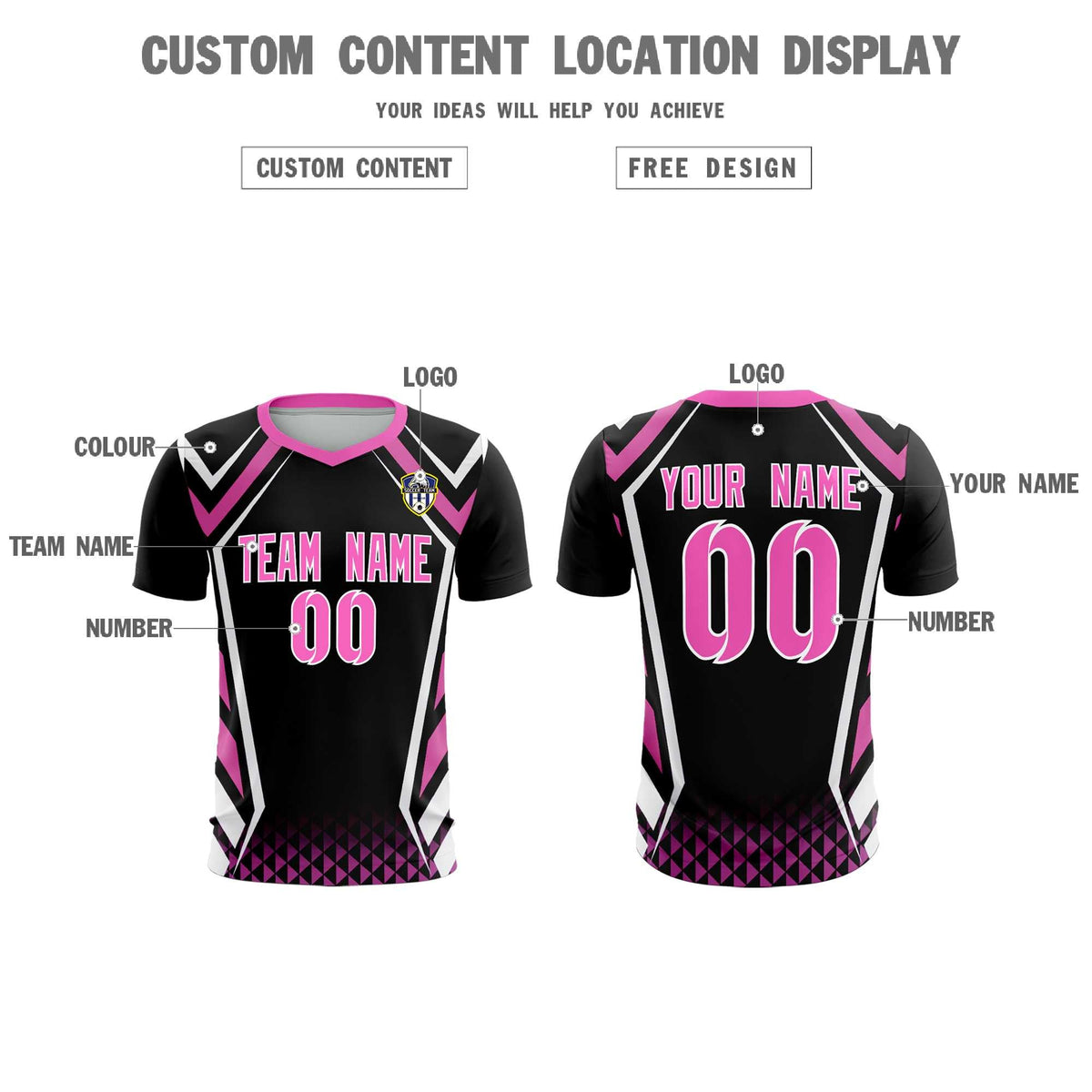 Custom Black Abstract Breathable Soccer Tops/Sets Jersey