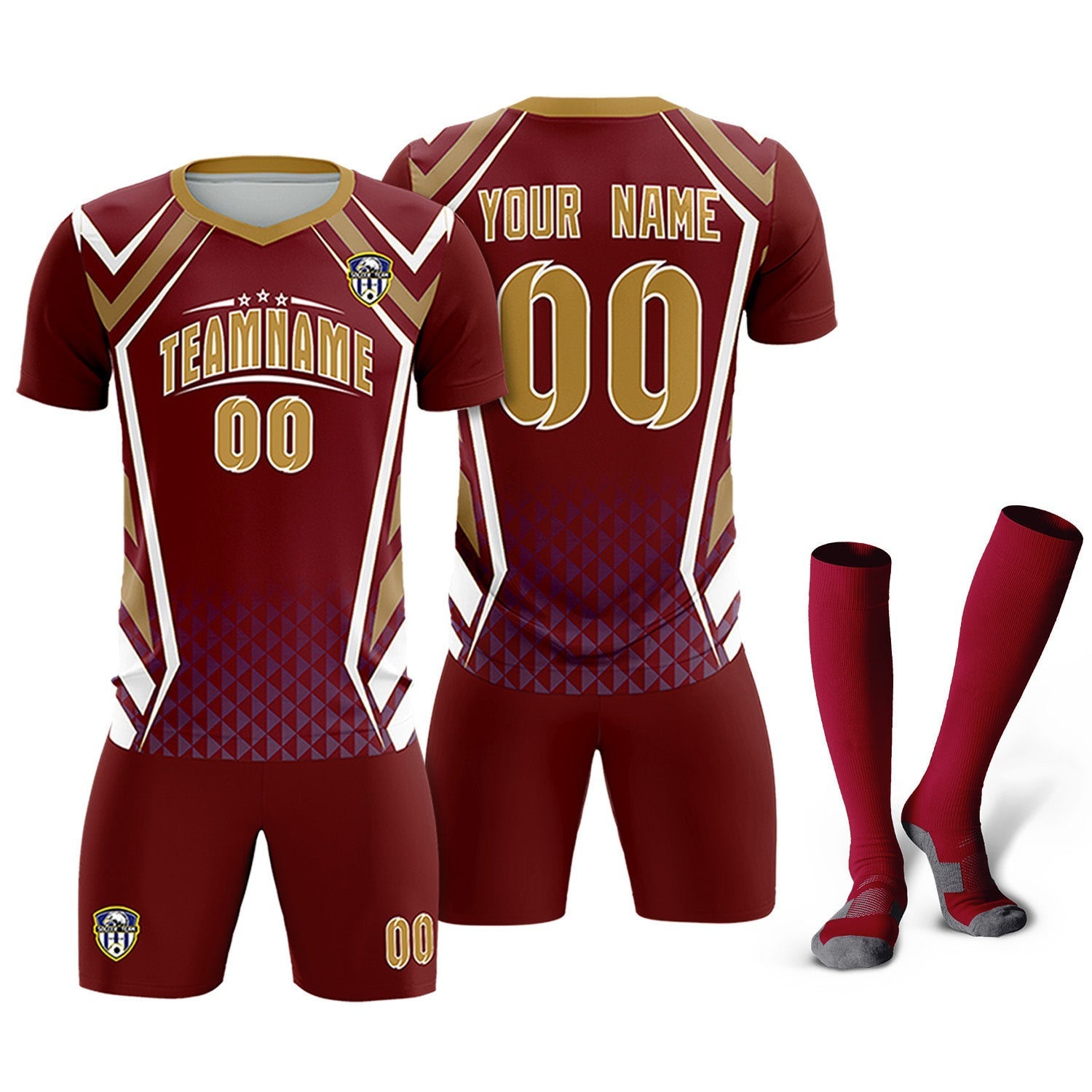Custom Crimson Abstract Breathable Soccer Tops/Sets Jersey