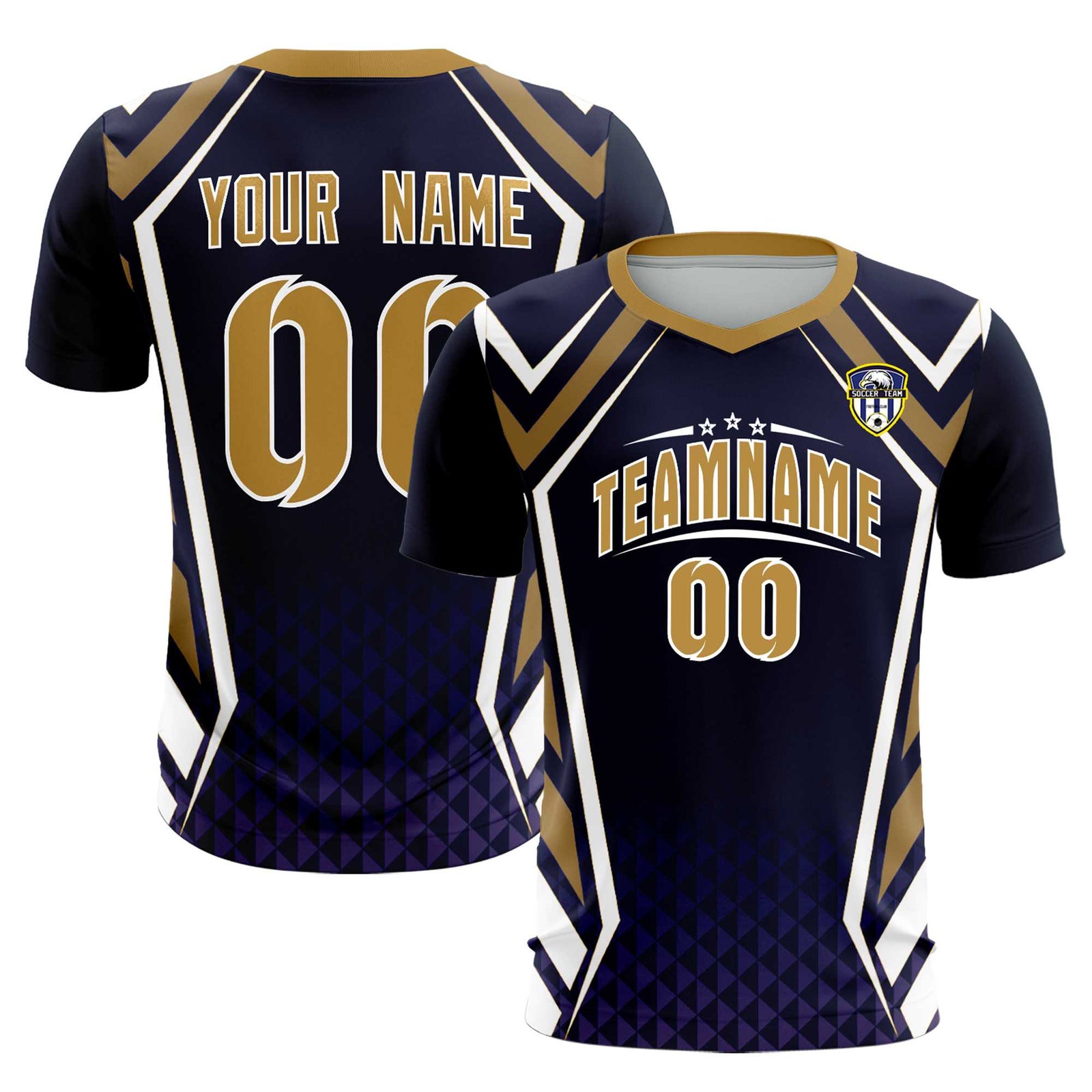 Custom Navy Abstract Breathable Soccer Tops/Sets Jersey
