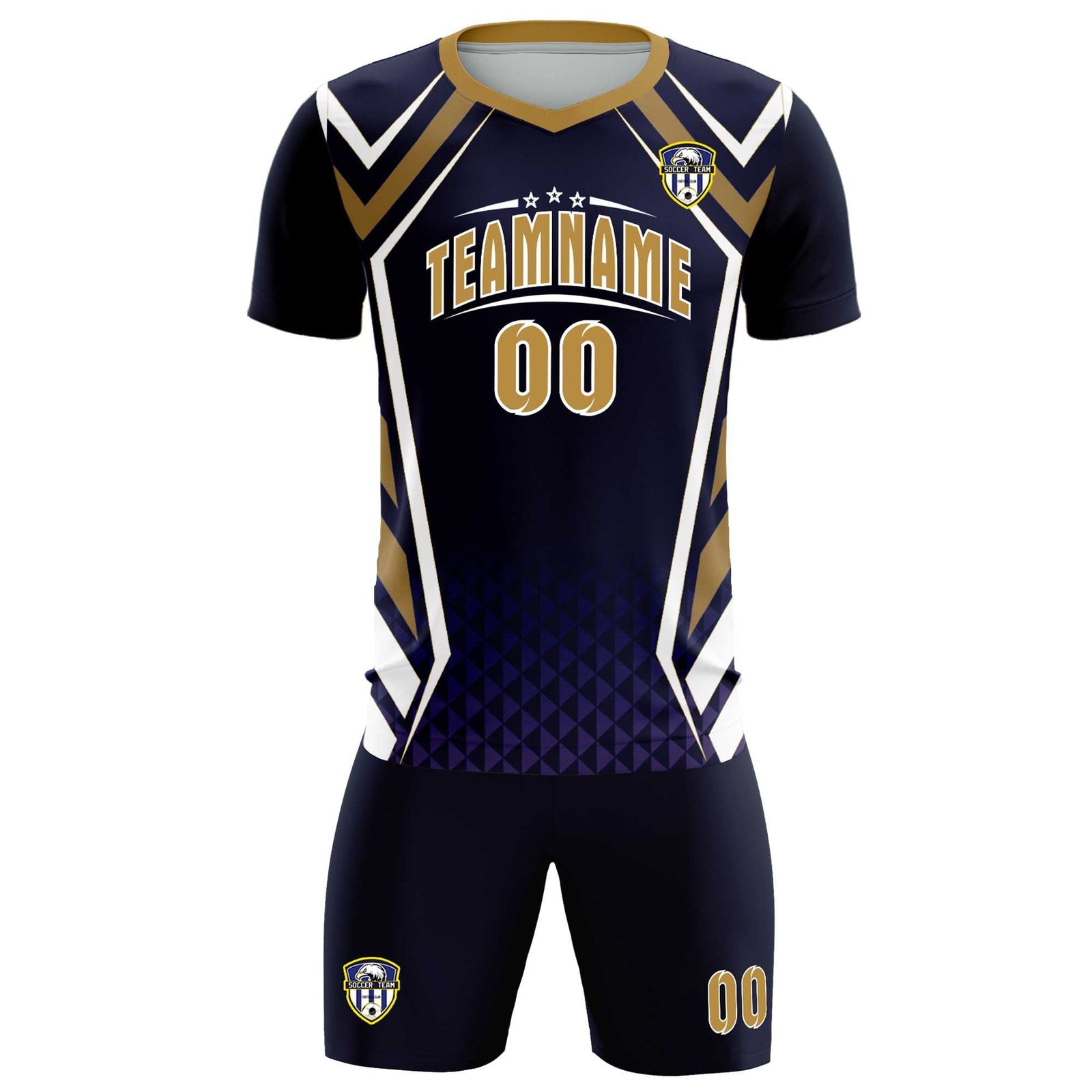 Custom Navy Abstract Breathable Soccer Tops/Sets Jersey