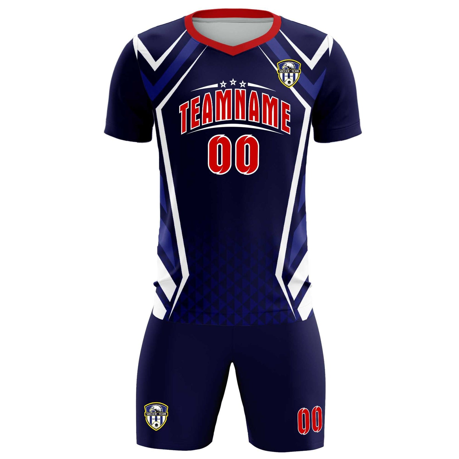 Custom Navy Abstract Breathable Soccer Tops/Sets Jersey