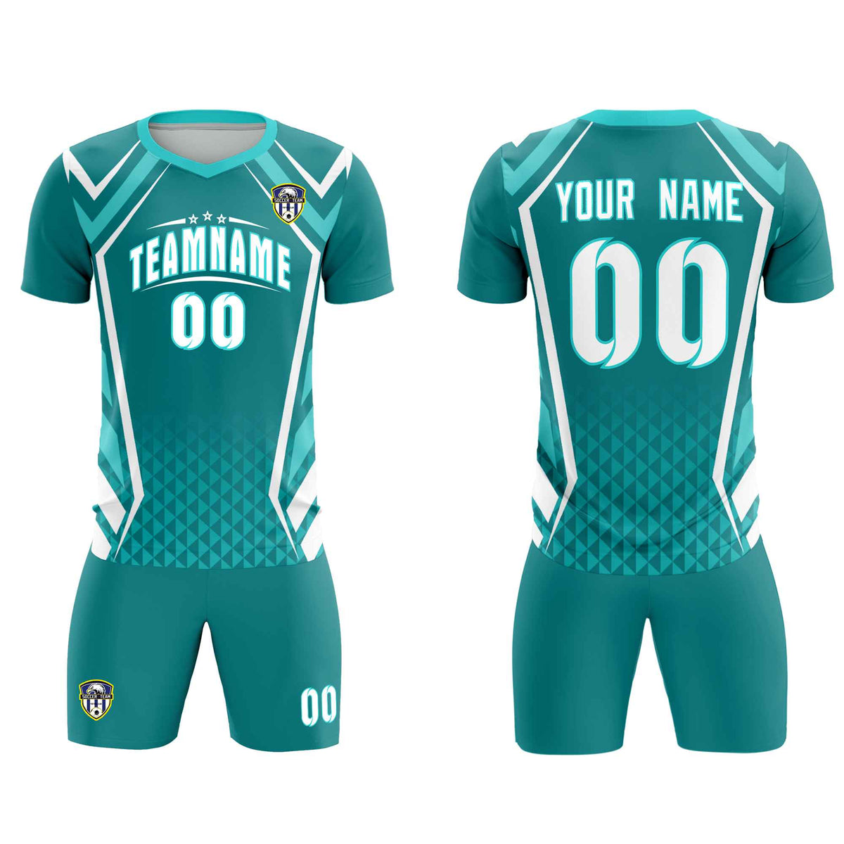 Custom Sky Blue Abstract Breathable Soccer Tops/Sets Jersey