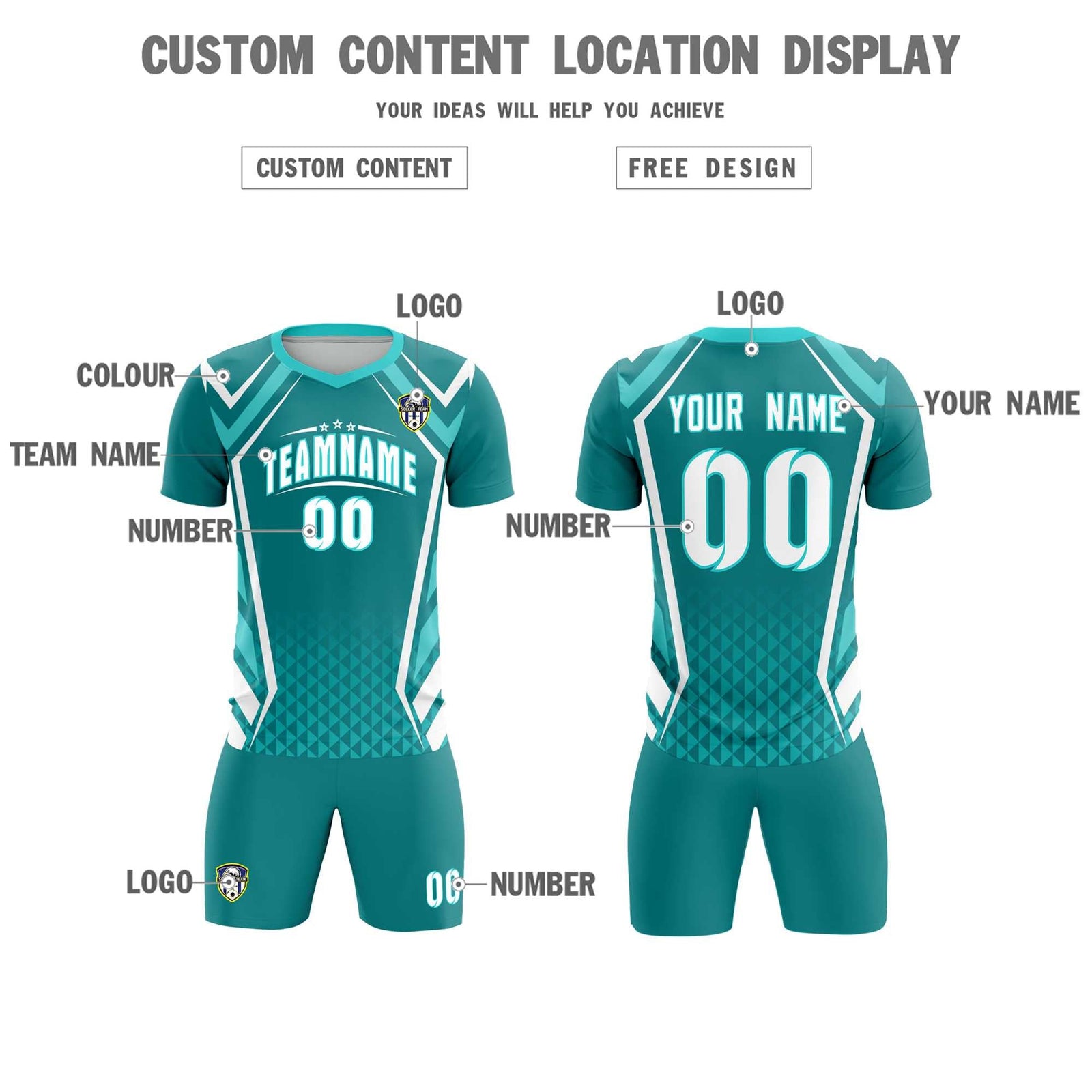 Custom Sky Blue Abstract Breathable Soccer Tops/Sets Jersey