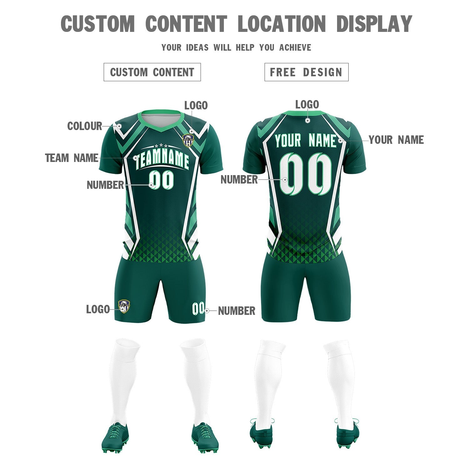 Custom Aqua Abstract Breathable Soccer Tops/Sets Jersey