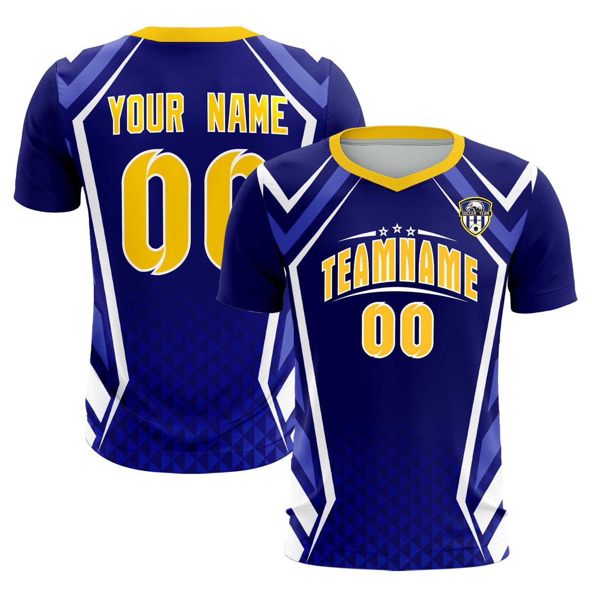 Custom Royal Abstract Breathable Soccer Tops/Sets Jersey