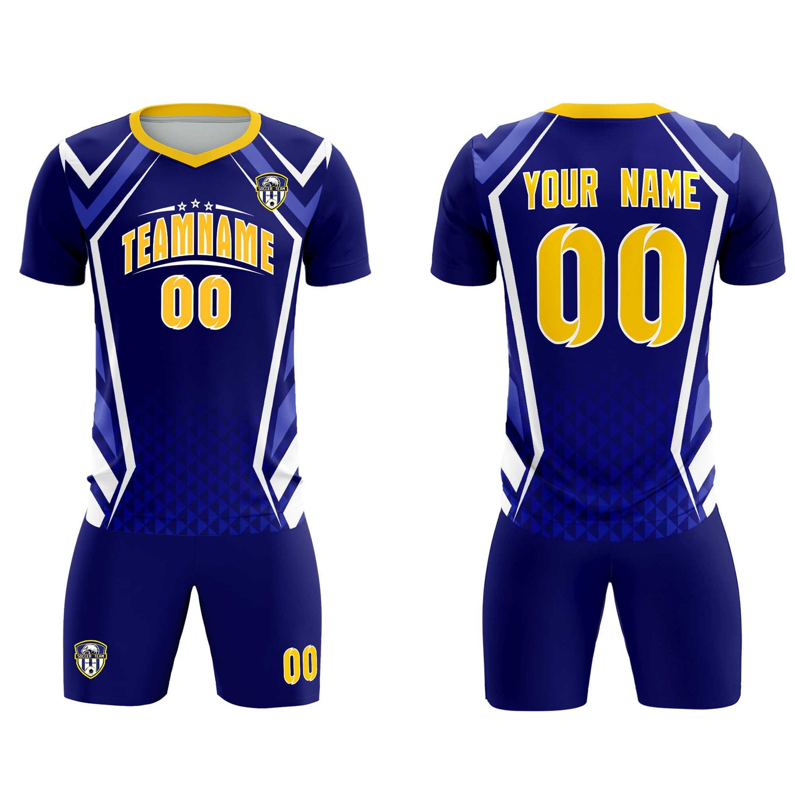 Custom Royal Abstract Breathable Soccer Tops/Sets Jersey