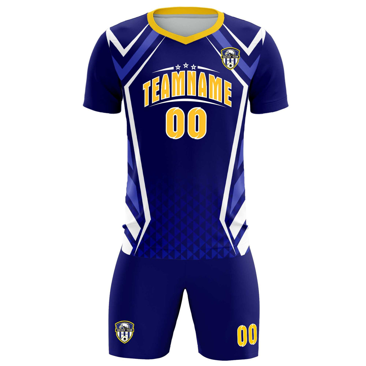 Custom Royal Abstract Breathable Soccer Tops/Sets Jersey