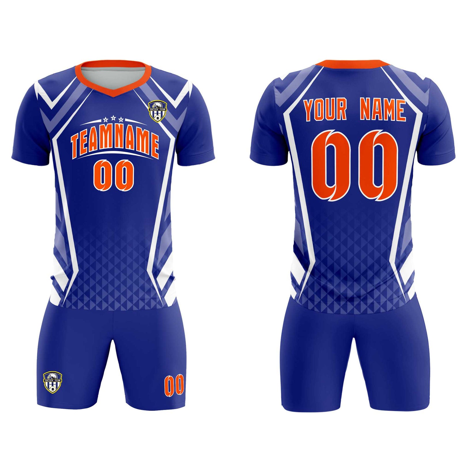 Custom Royal Abstract Breathable Soccer Tops/Sets Jersey