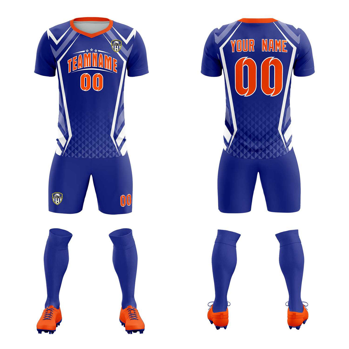 Custom Royal Abstract Breathable Soccer Tops/Sets Jersey