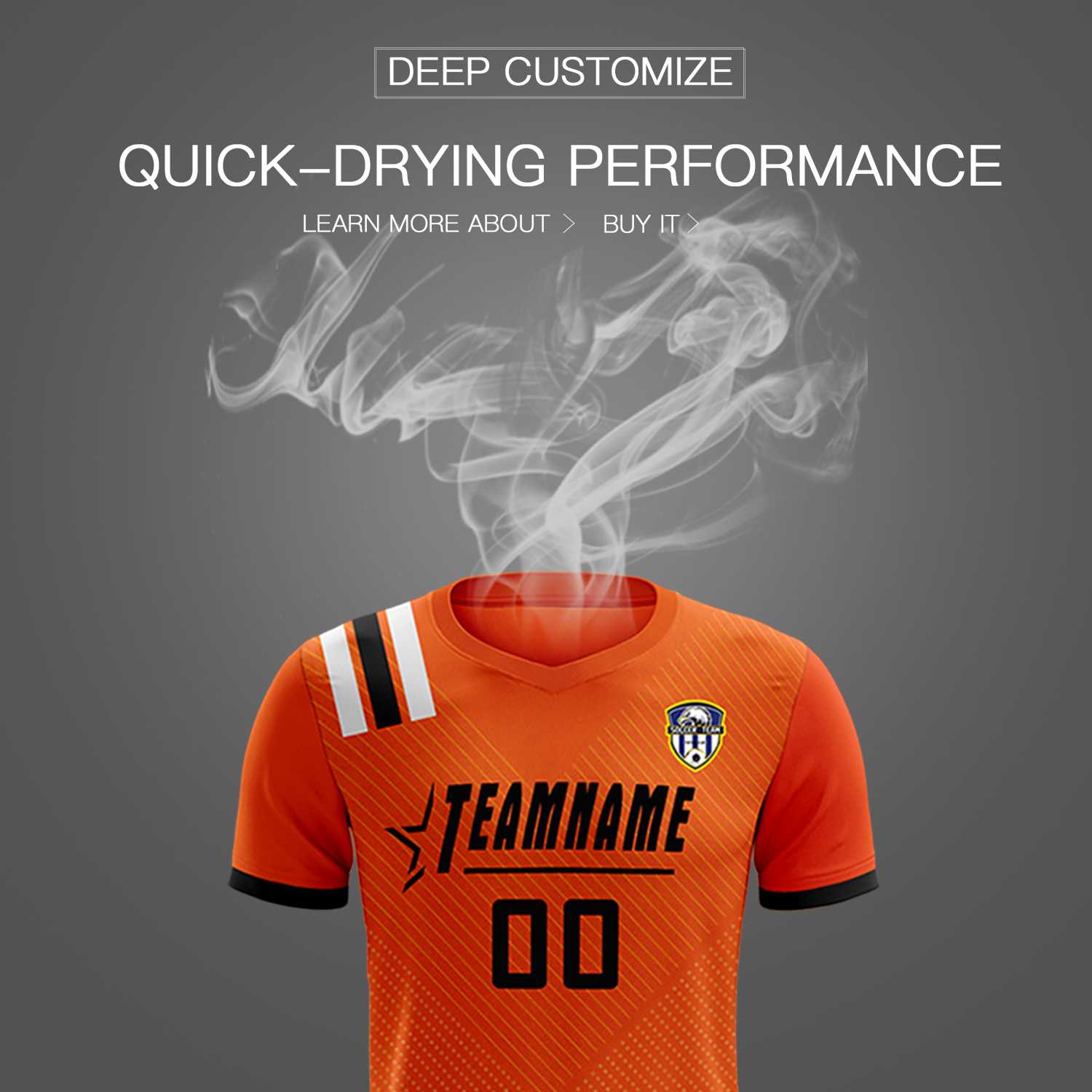 Custom Orange Striped Sportswear Soccer Tops/Sets Jersey For Adults