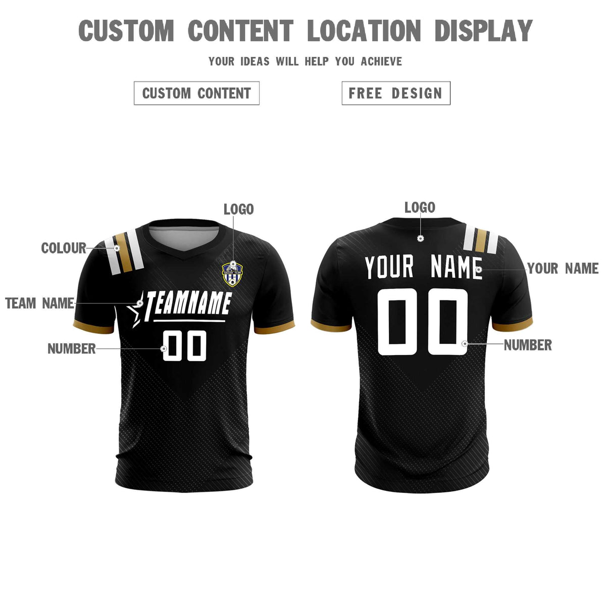 Custom Black Striped Sportswear Soccer Tops/Sets Jersey For Adults