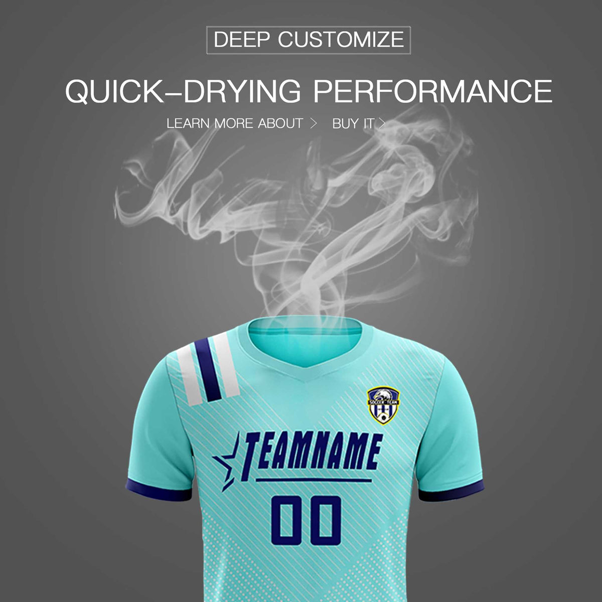 Custom Sky Blue Striped Sportswear Soccer Tops/Sets Jersey For Adults