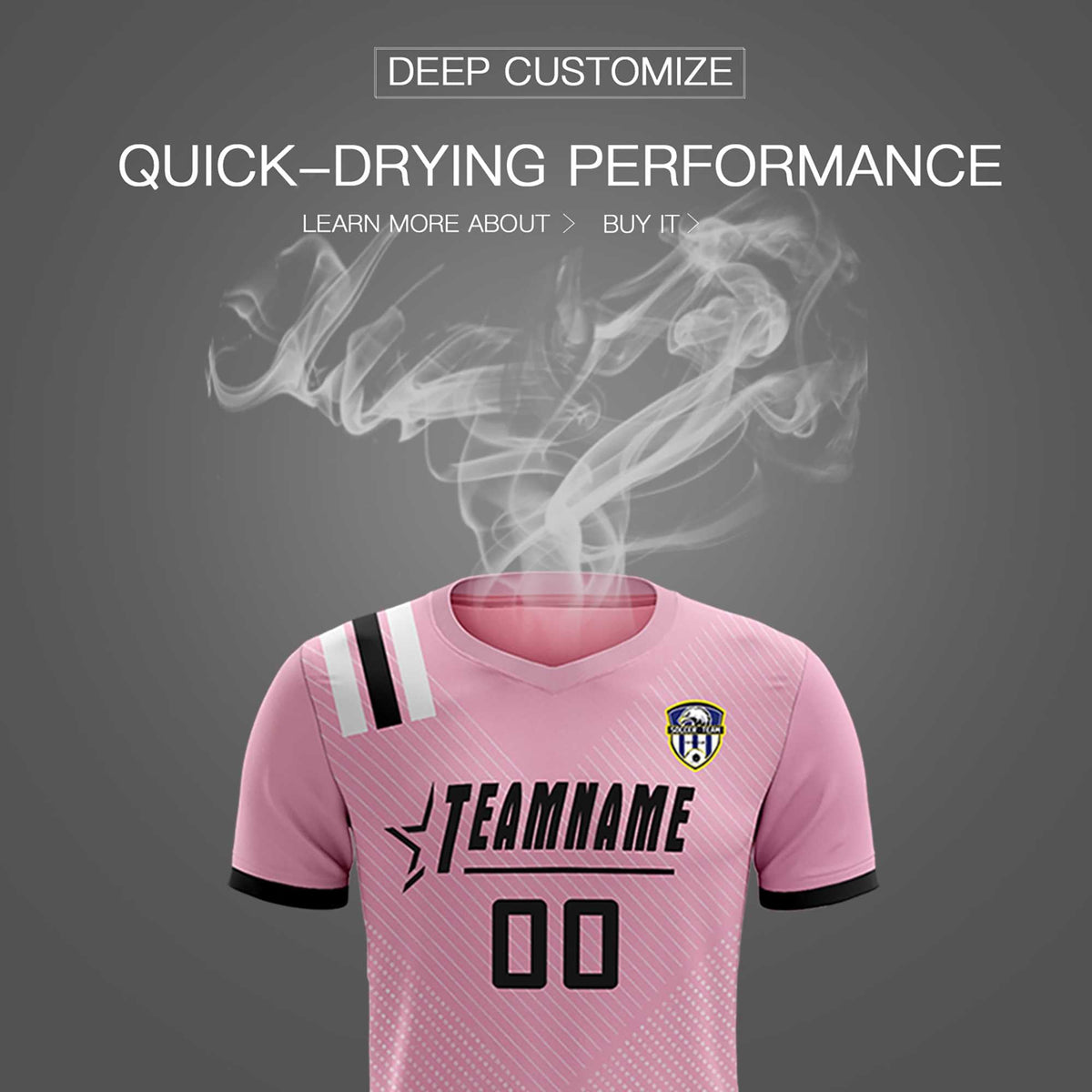 Custom Pink Striped Sportswear Soccer Tops/Sets Jersey For Adults
