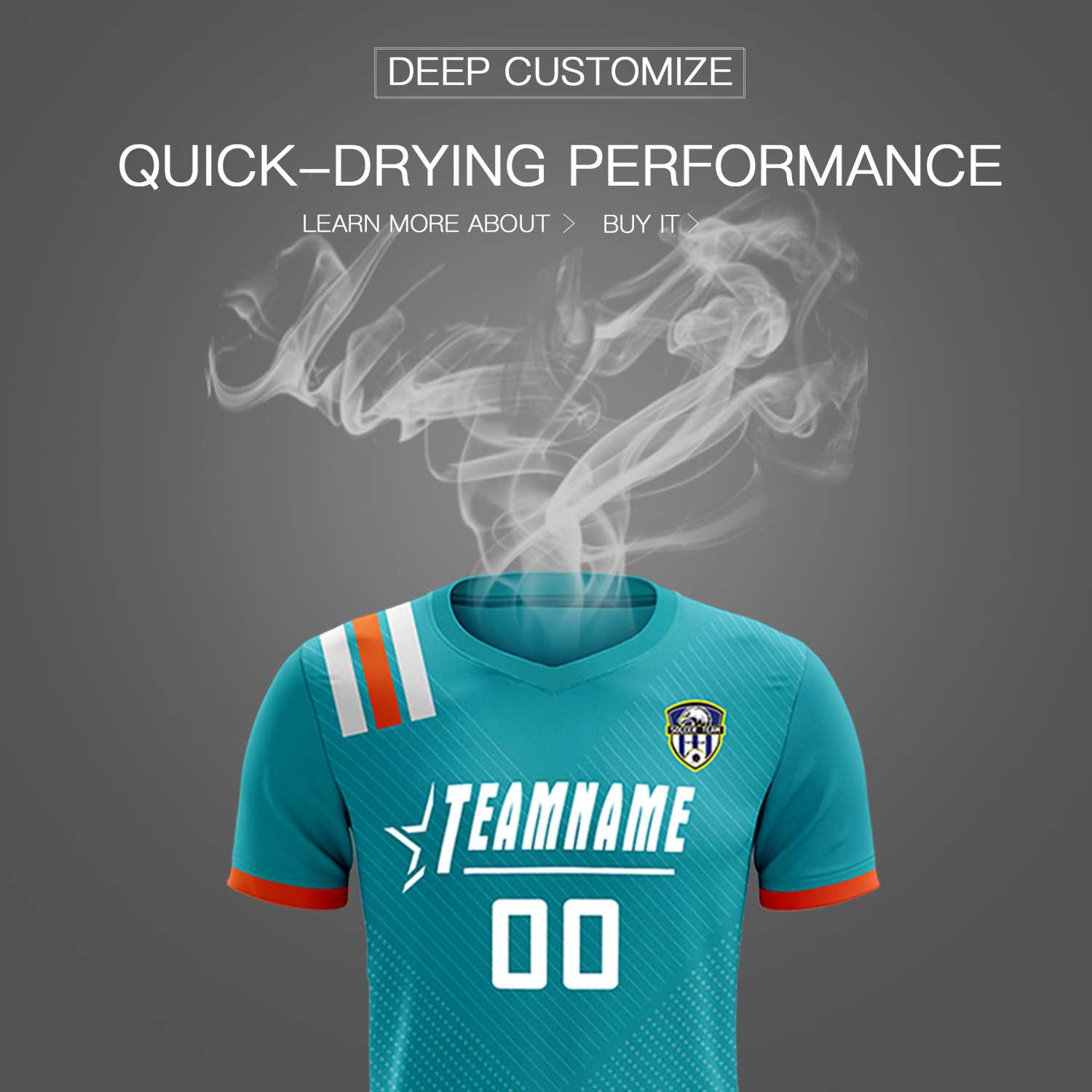 Custom Aqua Striped Sportswear Soccer Tops/Sets Jersey For Adults