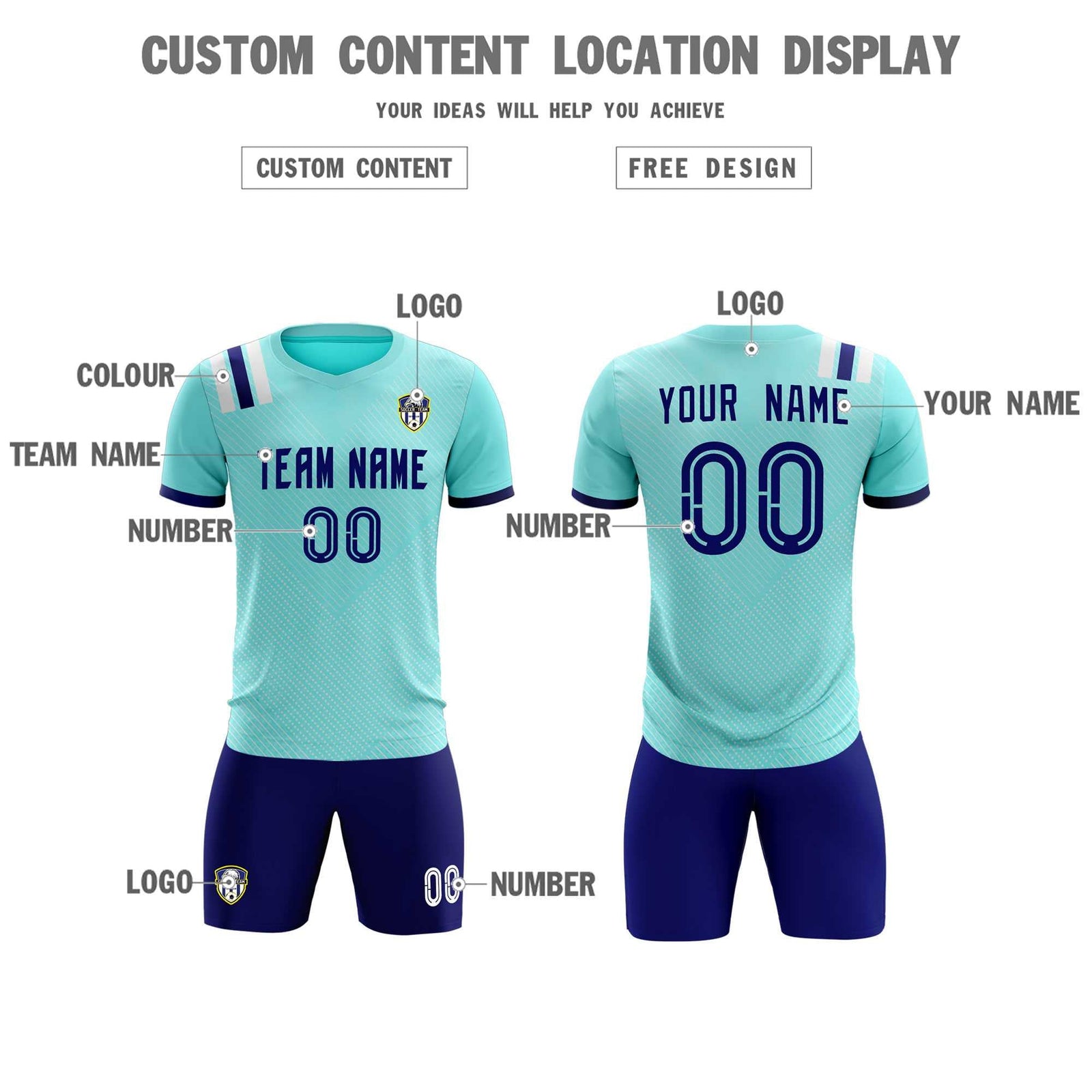 Custom Sky Blue Striped Sportswear Soccer Tops/Sets Jersey For Adults