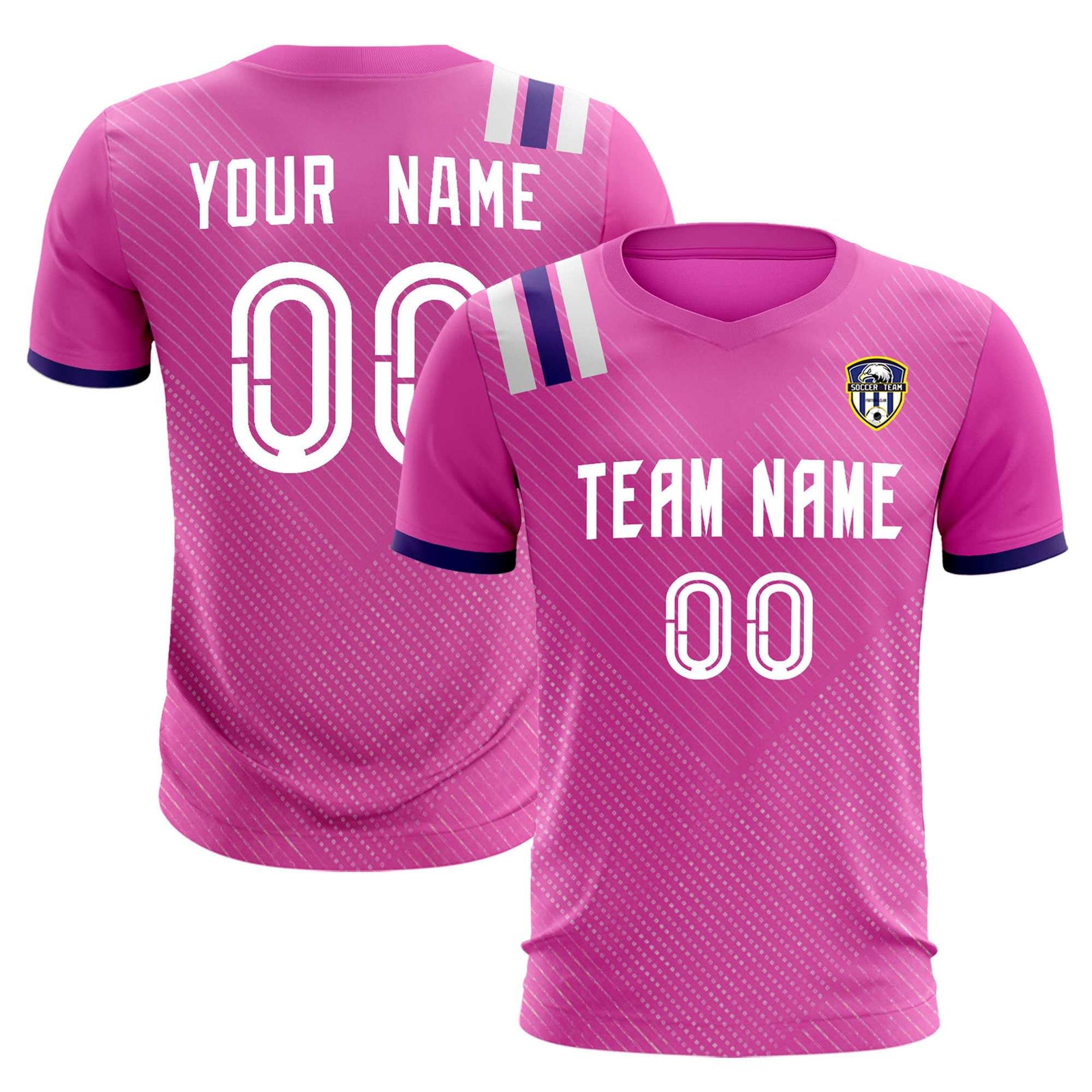 Custom Light Red Striped Sportswear Soccer Tops/Sets Jersey For Adults