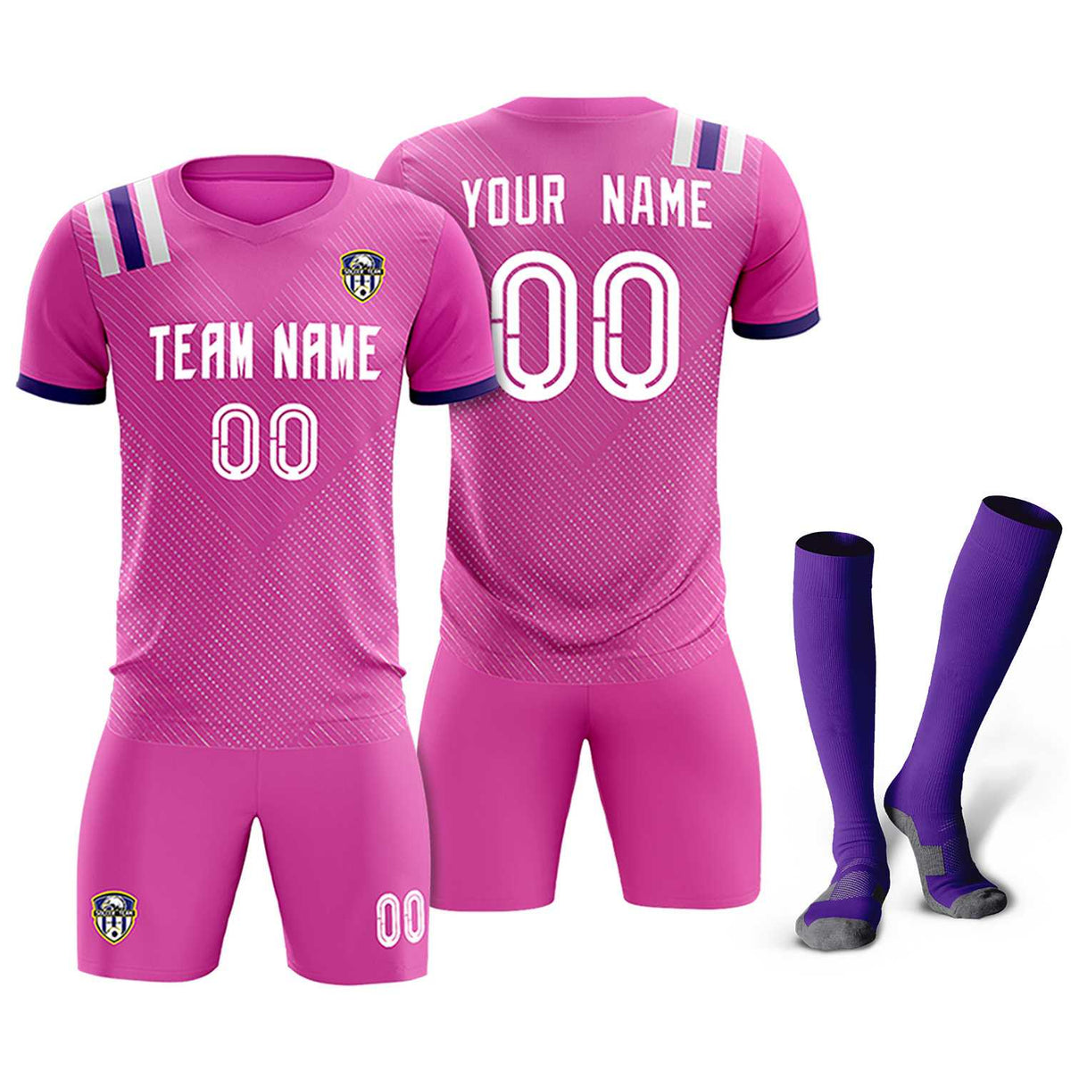 Custom Light Red Striped Sportswear Soccer Tops/Sets Jersey For Adults