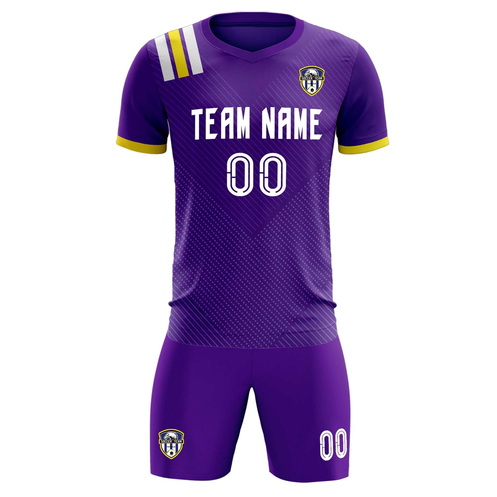 Custom Purple Striped Sportswear Soccer Tops/Sets Jersey For Adults